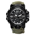 Military Survival  Men Watch With Compass/whistle /scraper/Waterproof 30M Outdoor Men Sports G Style -Shock Watch Relogio Masculino