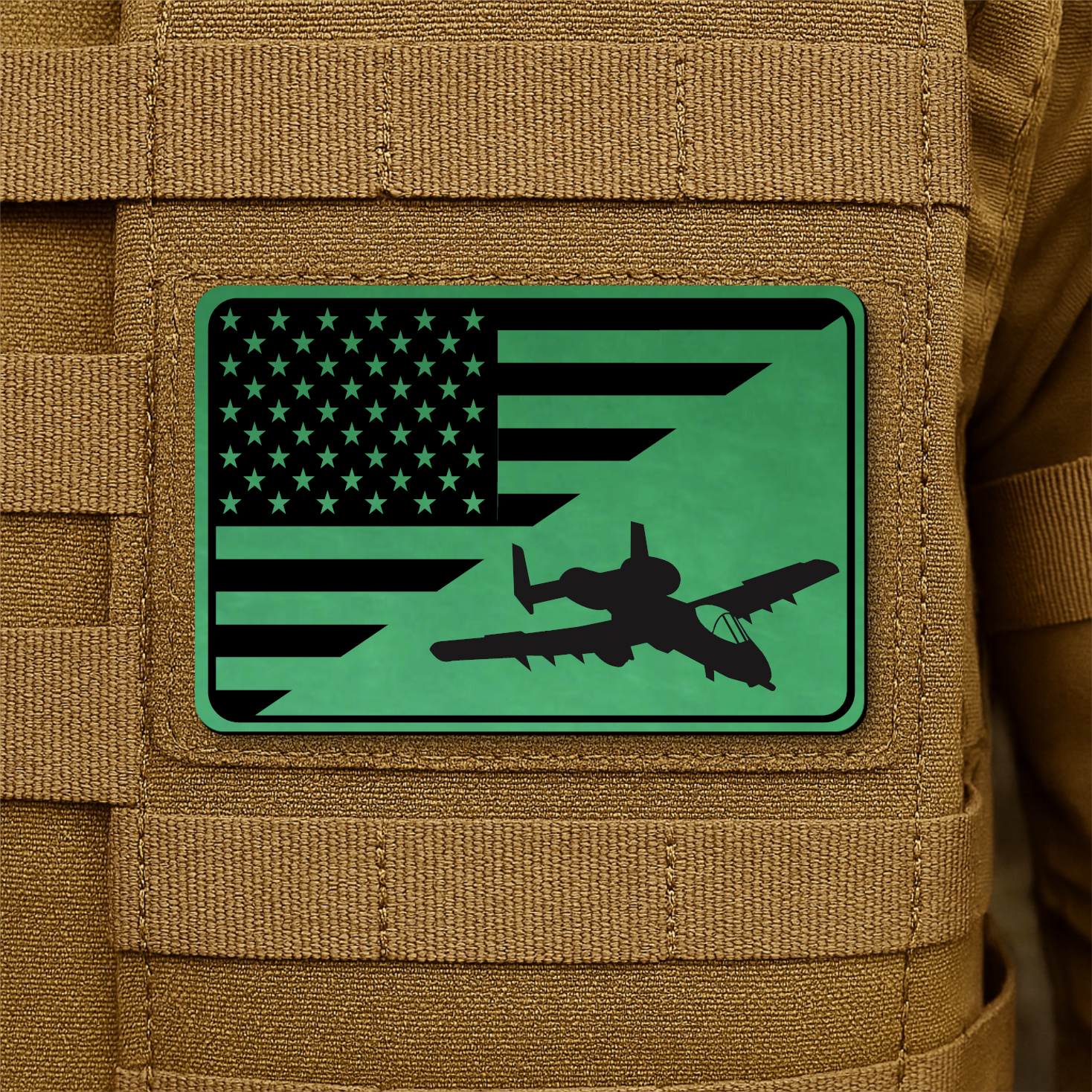 A-10 Warthog American Flag Morale Patch | Made in USA | VELCRO® Brand Hook Backing