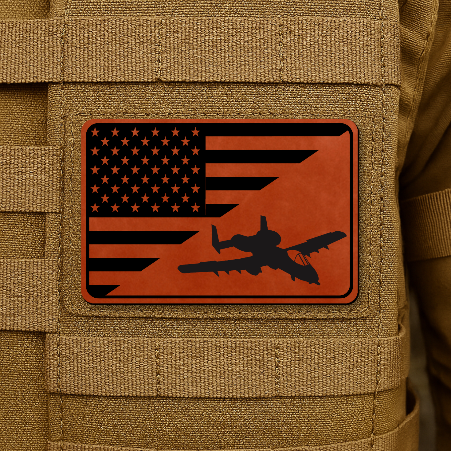 A-10 Warthog American Flag Morale Patch | Made in USA | VELCRO® Brand Hook Backing
