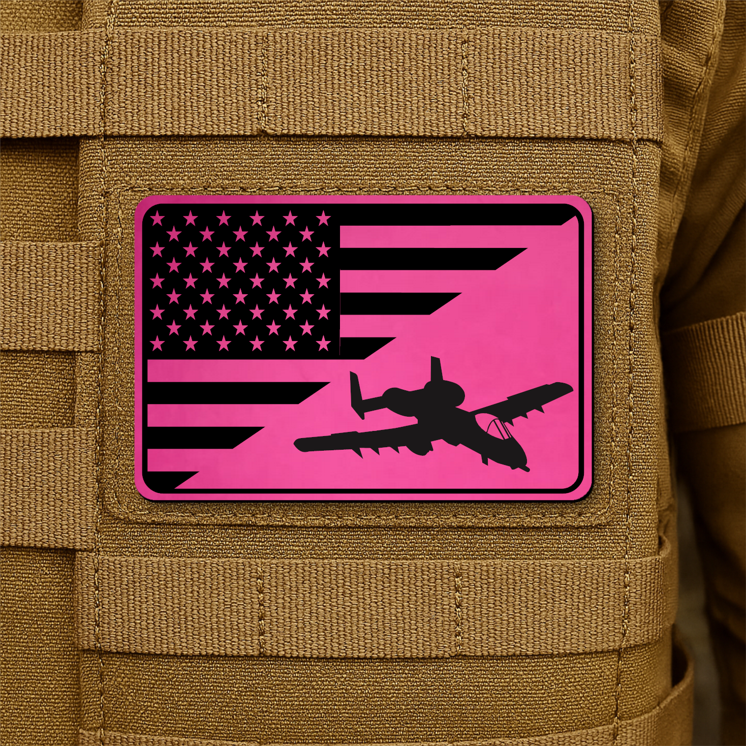 A-10 Warthog American Flag Morale Patch | Made in USA | VELCRO® Brand Hook Backing