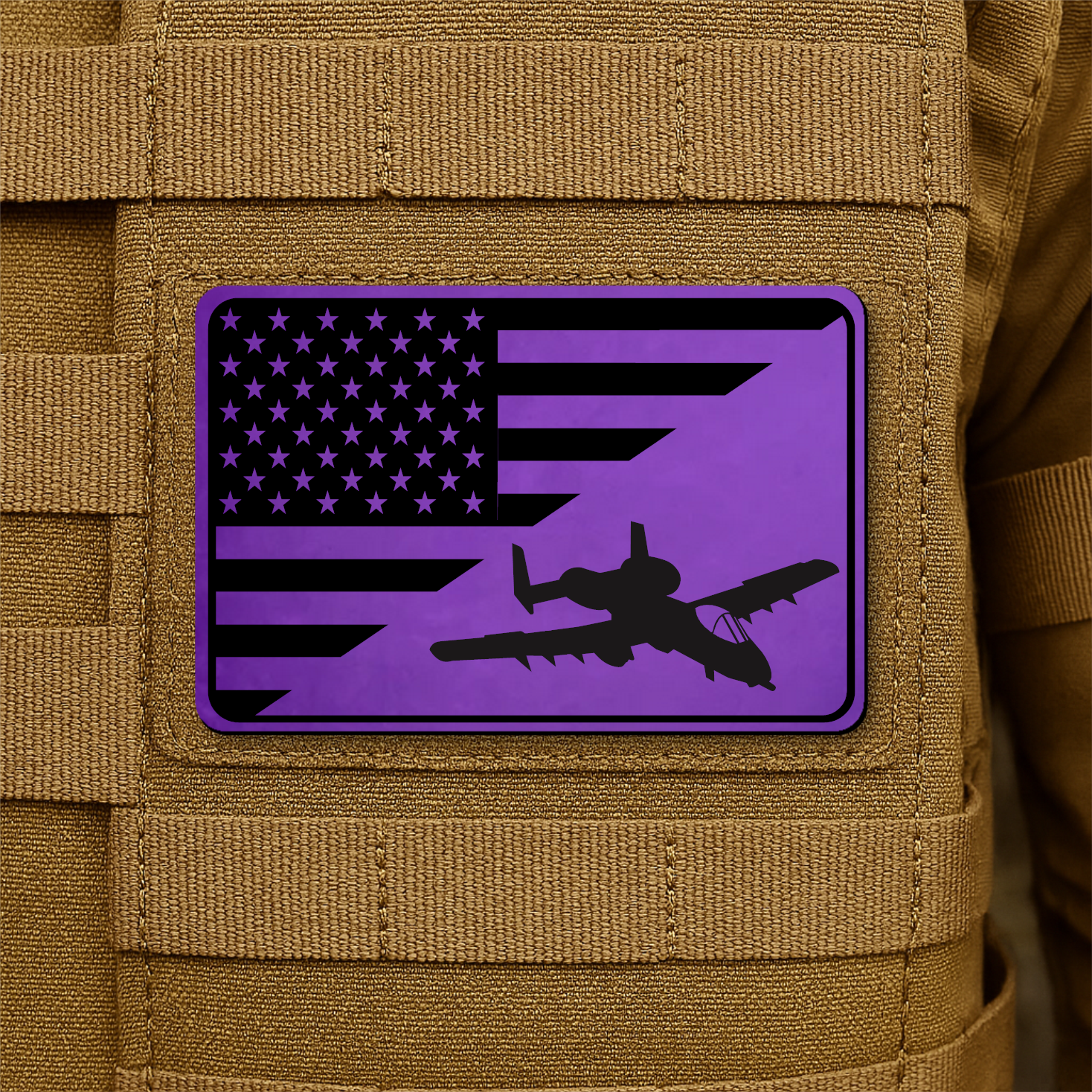 A-10 Warthog American Flag Morale Patch | Made in USA | VELCRO® Brand Hook Backing