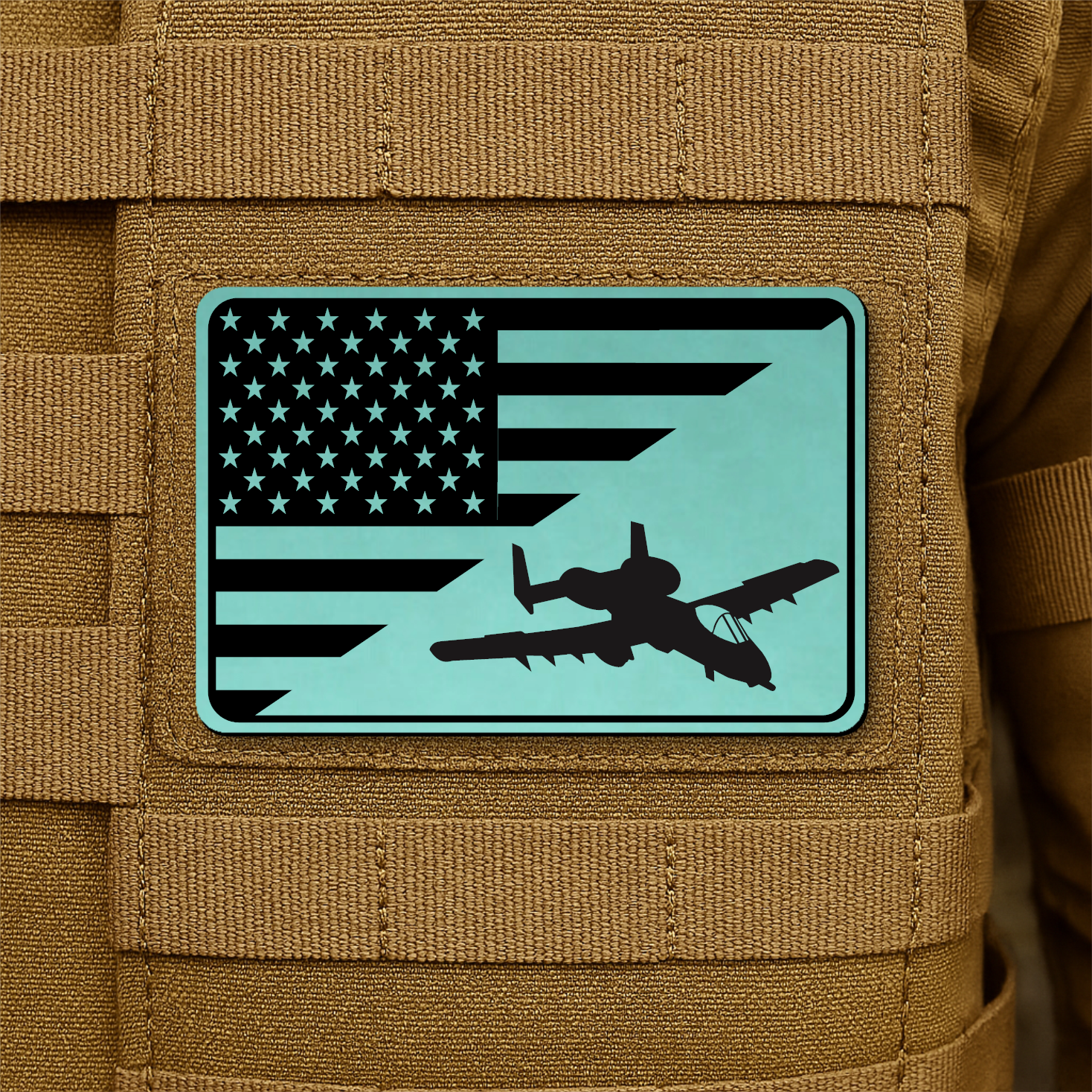 A-10 Warthog American Flag Morale Patch | Made in USA | VELCRO® Brand Hook Backing