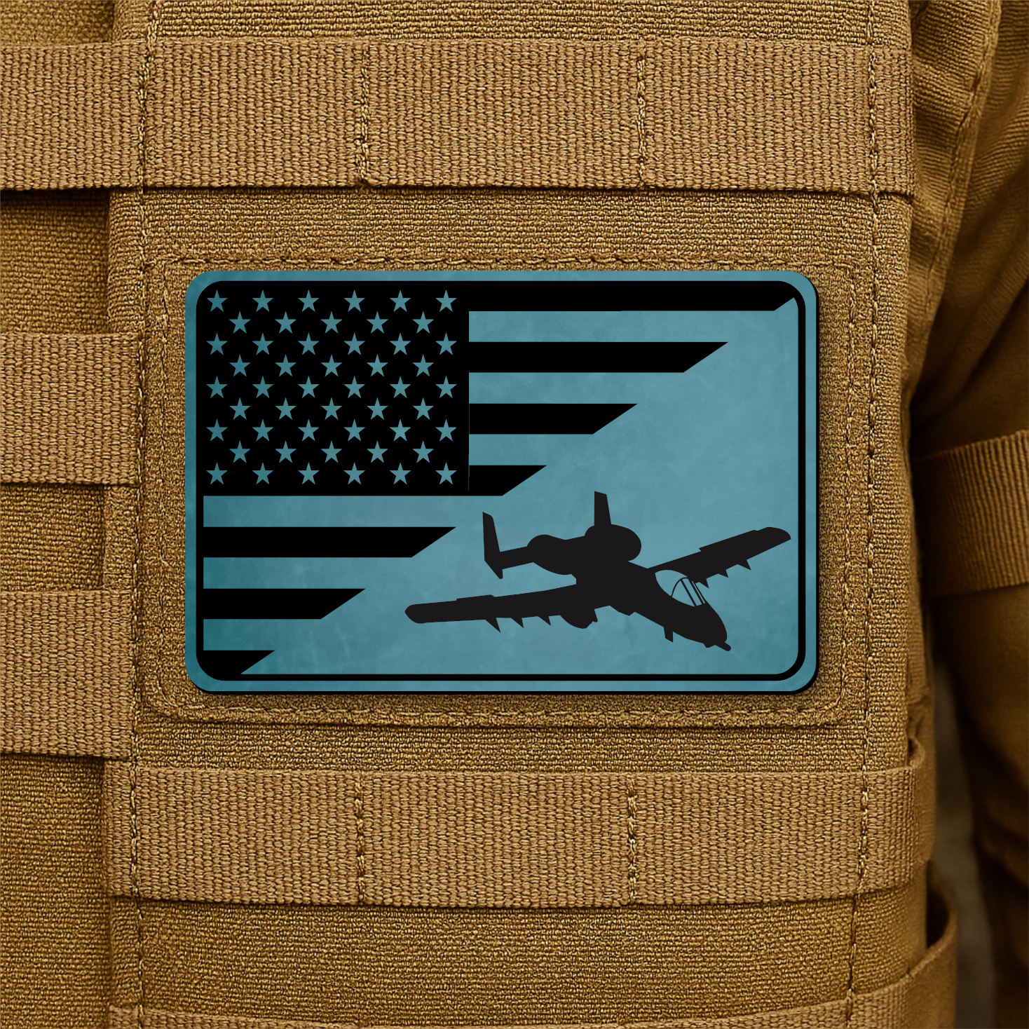A-10 Warthog American Flag Morale Patch | Made in USA | VELCRO® Brand Hook Backing