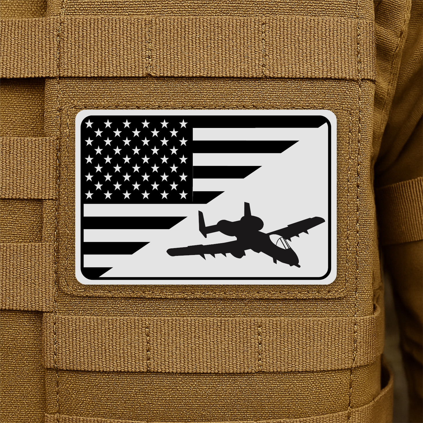 A-10 Warthog American Flag Morale Patch | Made in USA | VELCRO® Brand Hook Backing