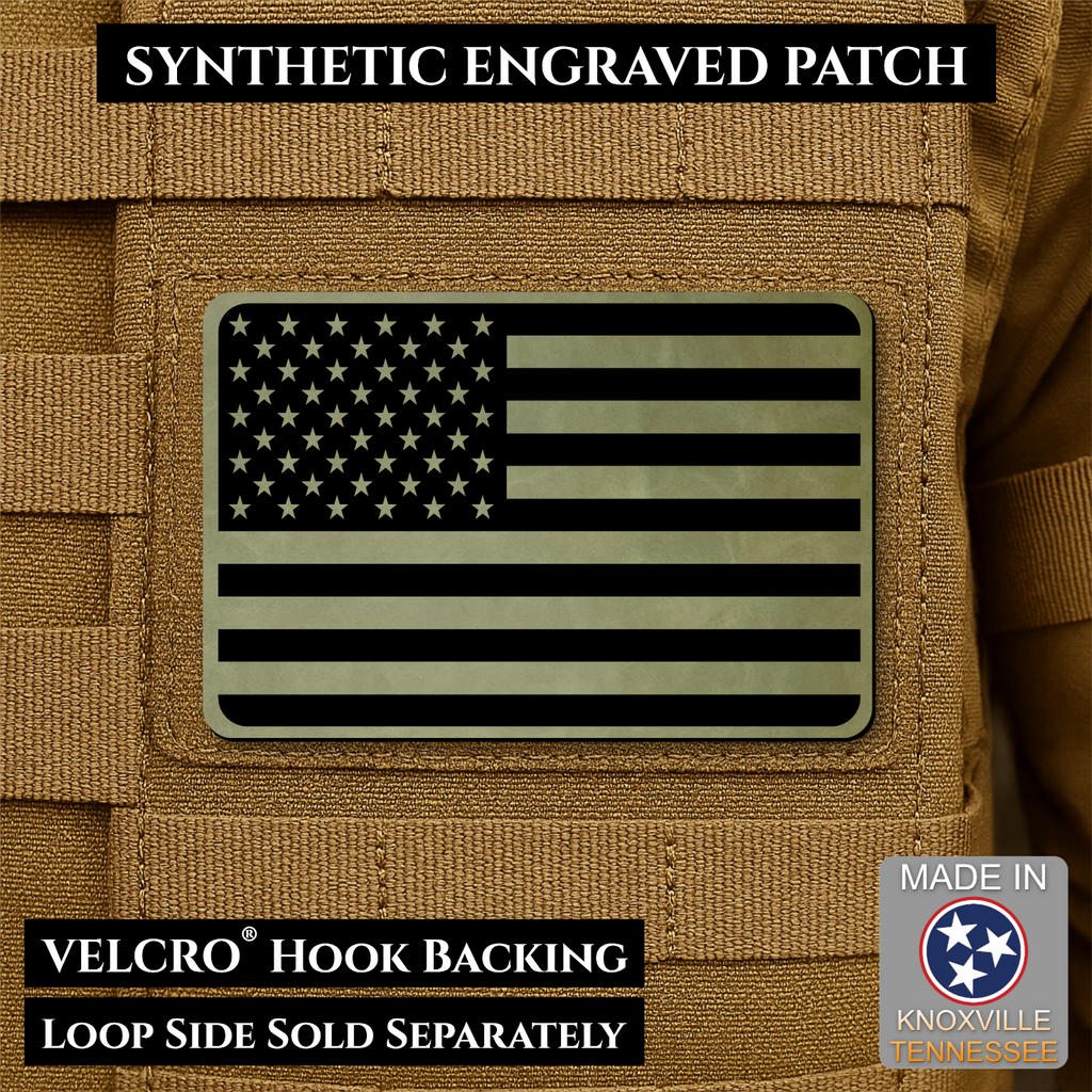 Tactical Synthetic American Flag Patch | Made in USA | VELCRO® Brand Hook Backing