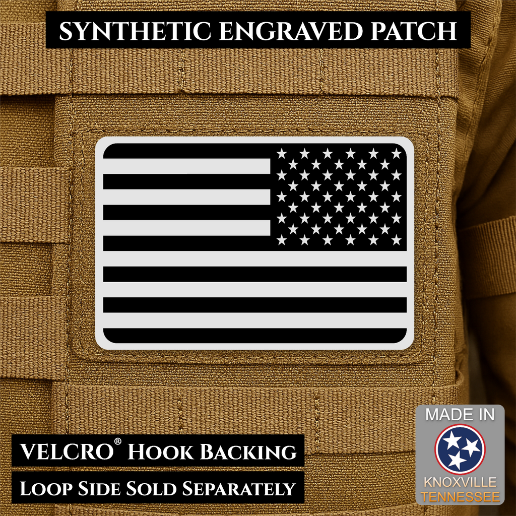 Tactical Synthetic American Flag Patch | Made in USA | VELCRO® Brand Hook Backing