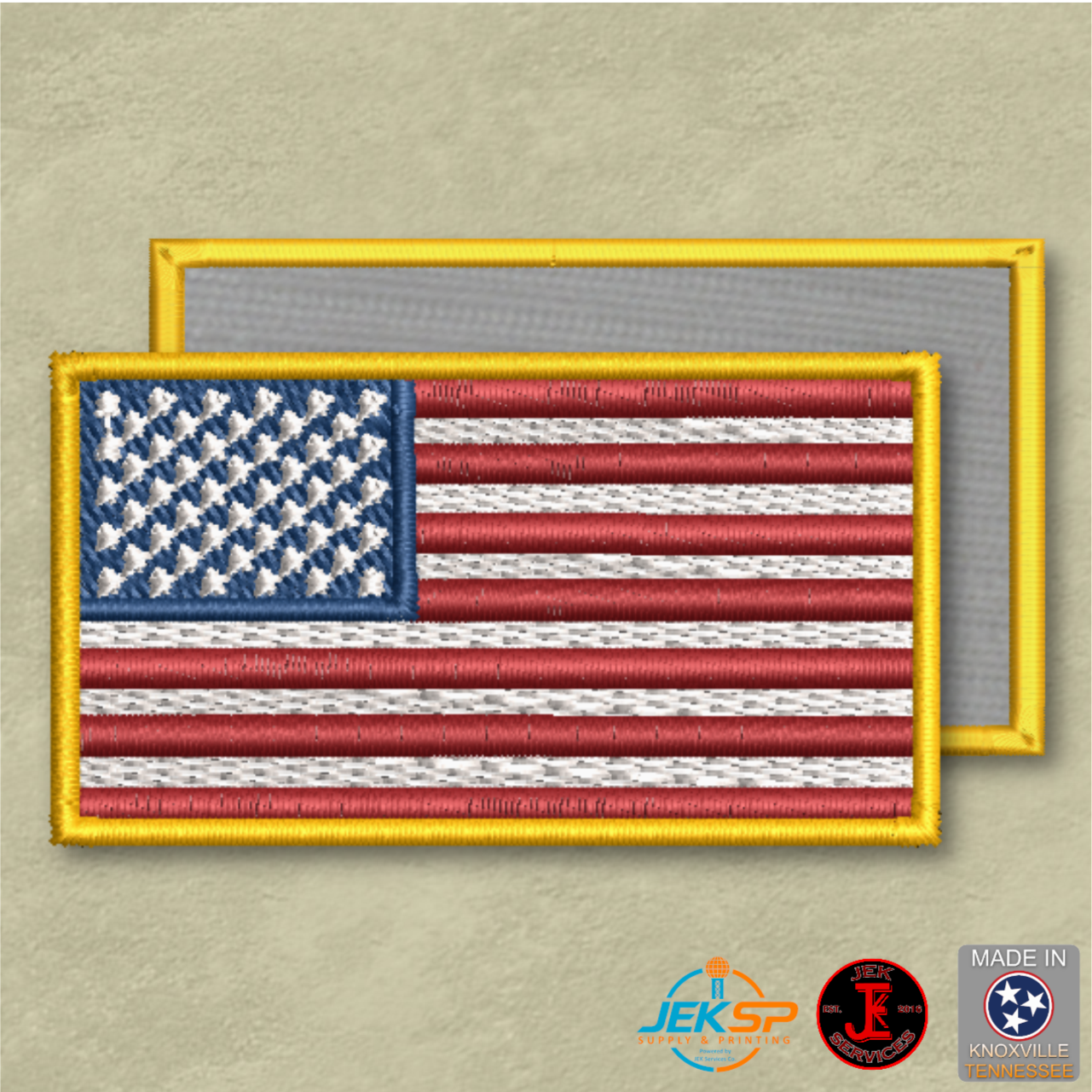 Full Color American Flag Patch | Made in USA | VELCRO® Brand Hook Backing