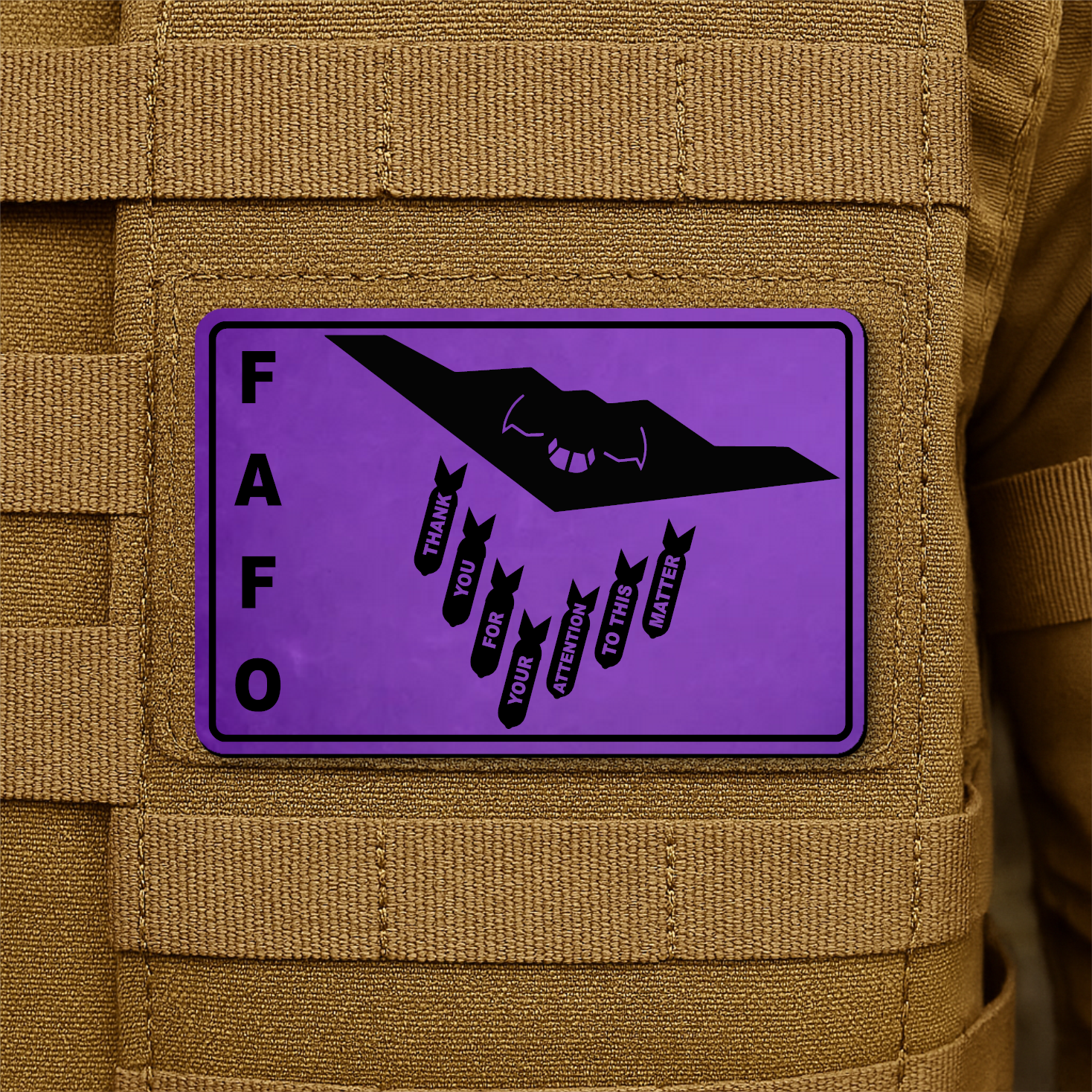 Thank You For Your Attention To This Matter B2 Bomber Funny Morale Patch 2"x3" Hook & Loop | Made in USA