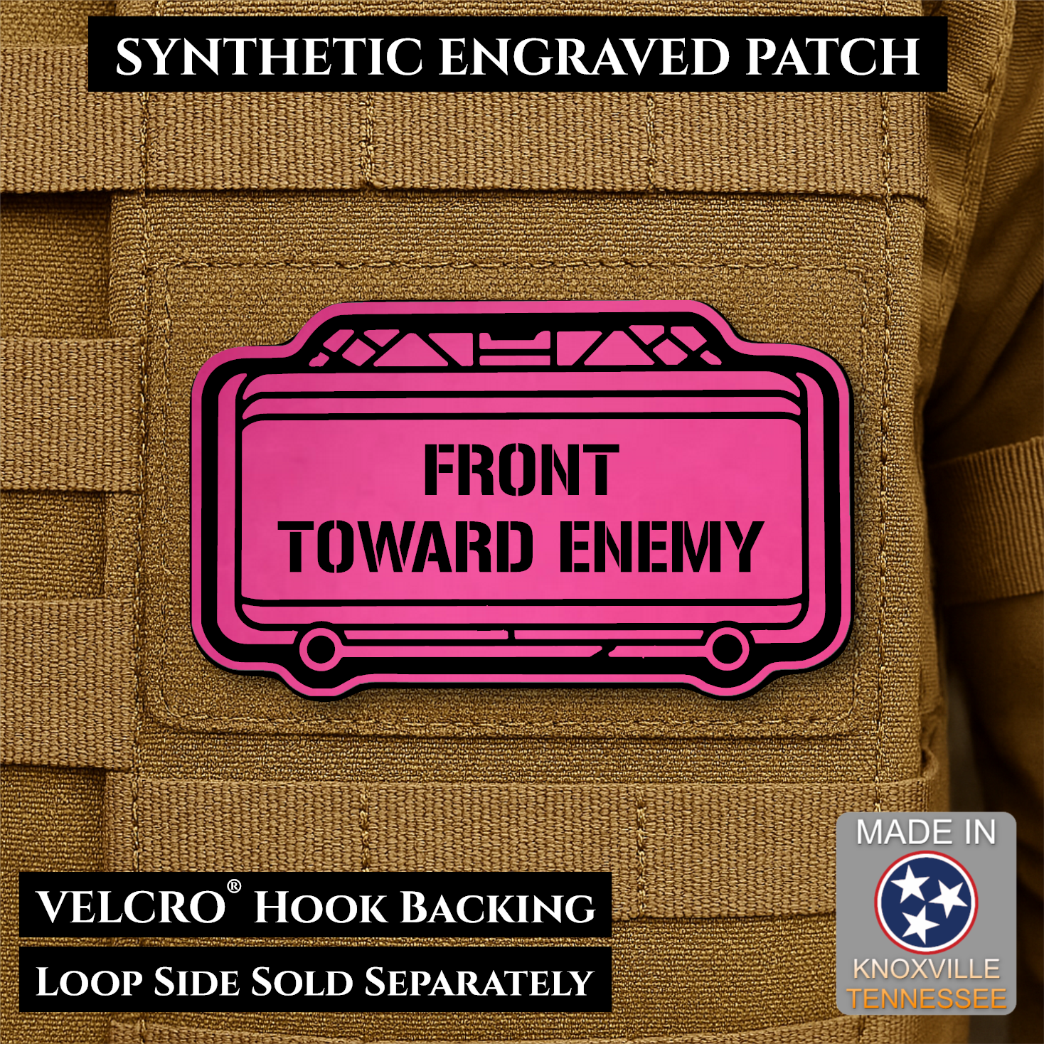 Claymore Mine “Front Toward Enemy” Funny Morale Patch | Made in USA | VELCRO® Brand Hook Backing