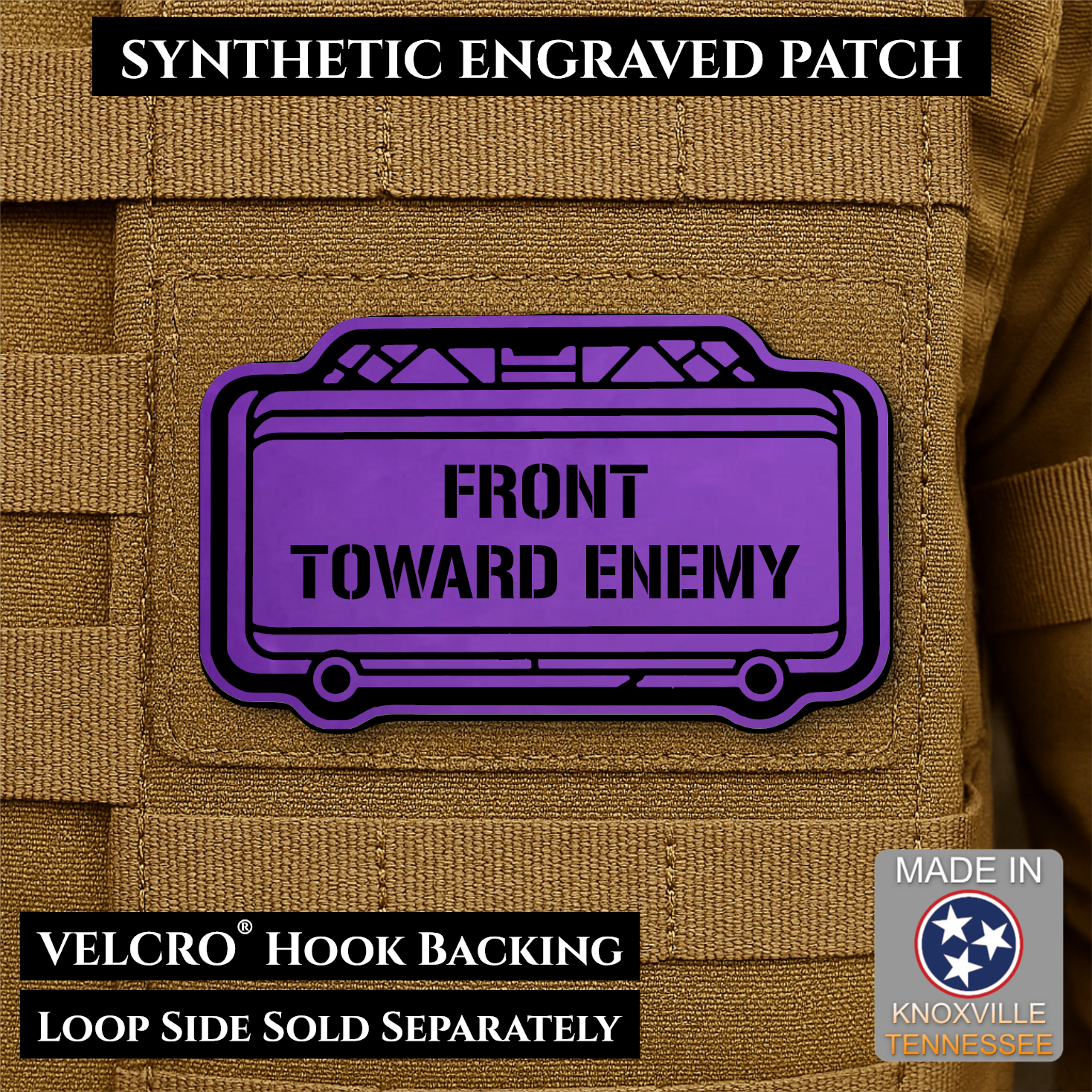 Claymore Mine “Front Toward Enemy” Funny Morale Patch | Made in USA | VELCRO® Brand Hook Backing