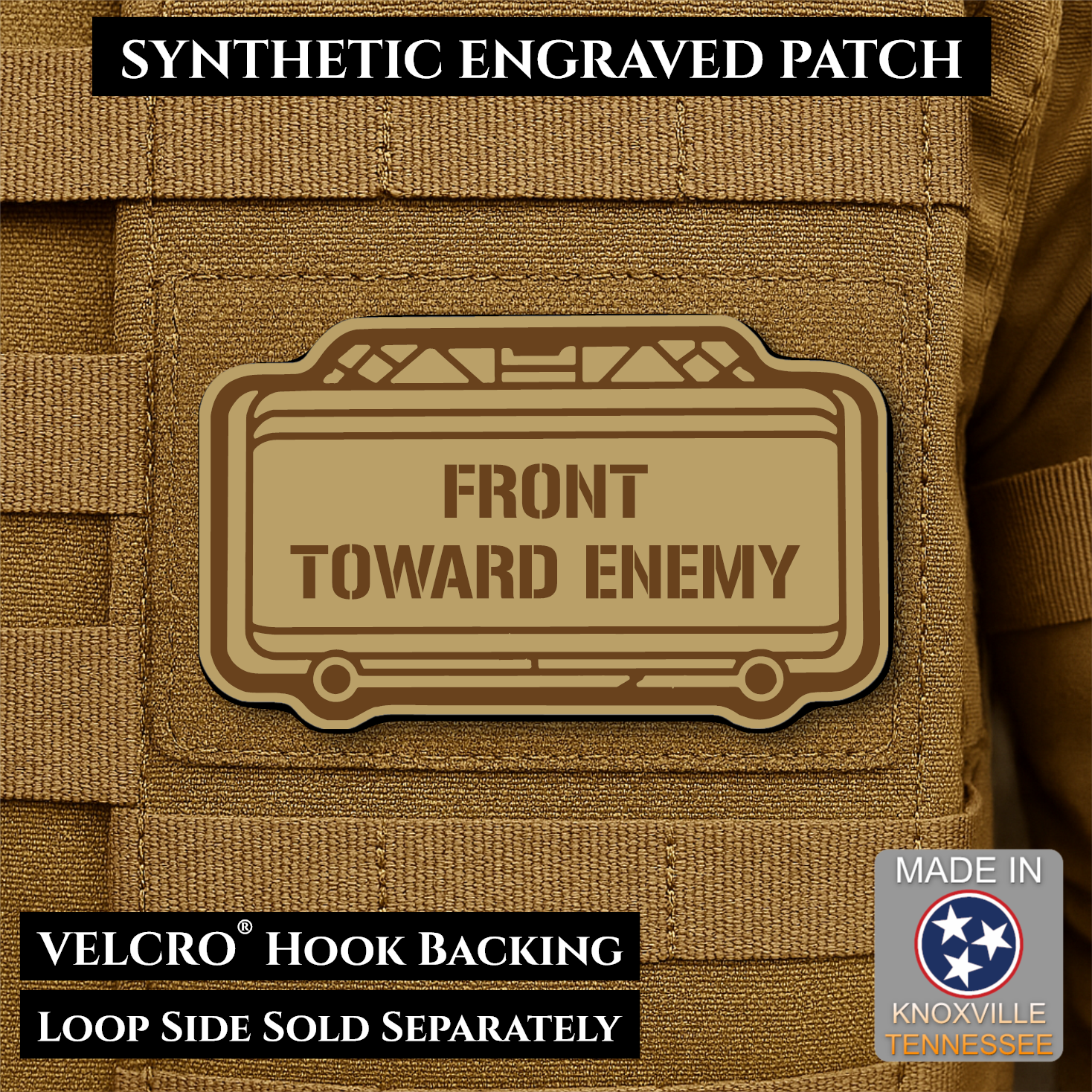 Claymore Mine “Front Toward Enemy” Funny Morale Patch | Made in USA | VELCRO® Brand Hook Backing