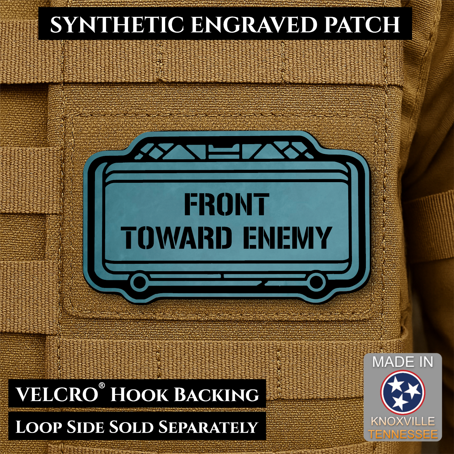 Claymore Mine “Front Toward Enemy” Funny Morale Patch | Made in USA | VELCRO® Brand Hook Backing