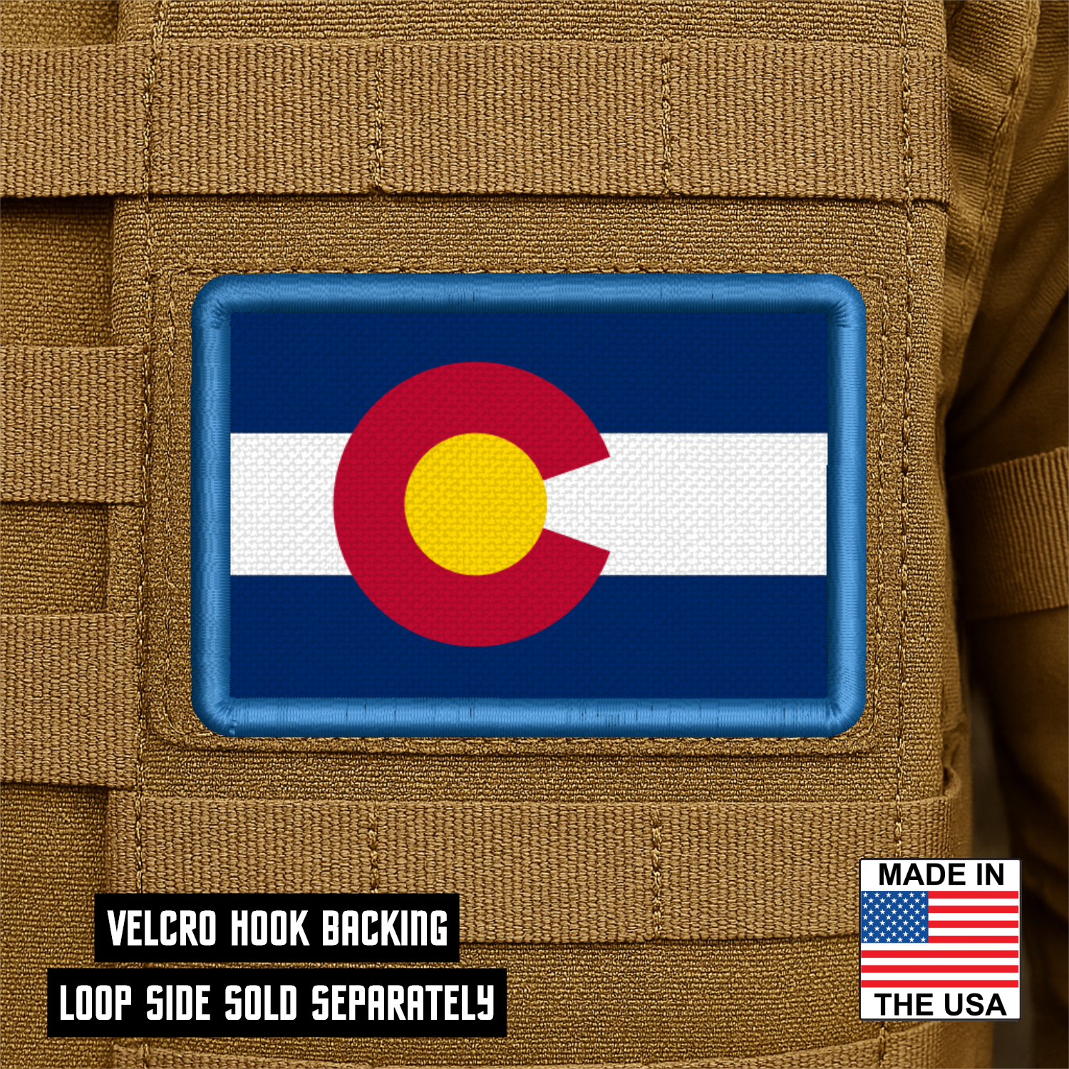 Colorado State Flag Patch 2"x3" Hook & Loop | Made in USA | Pro-Print Full Color & Tactical Options