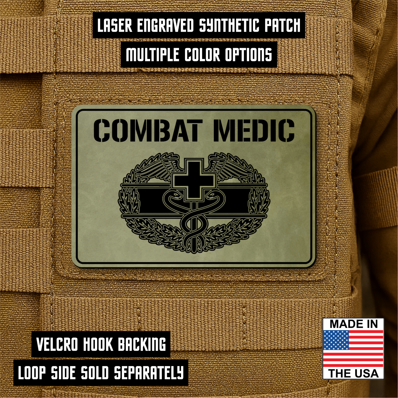 Army Combat Medic Morale Patch – 2” x 3” Hook & Loop | Made in USA