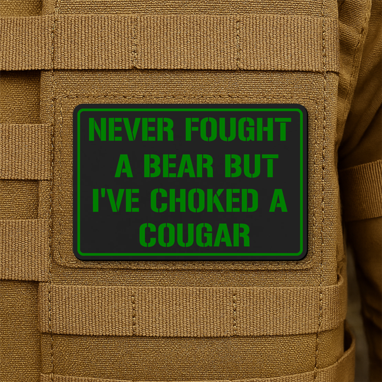 I’ve Choked A Cougar Funny Morale Patch 2"x3" Hook & Loop | Made in USA