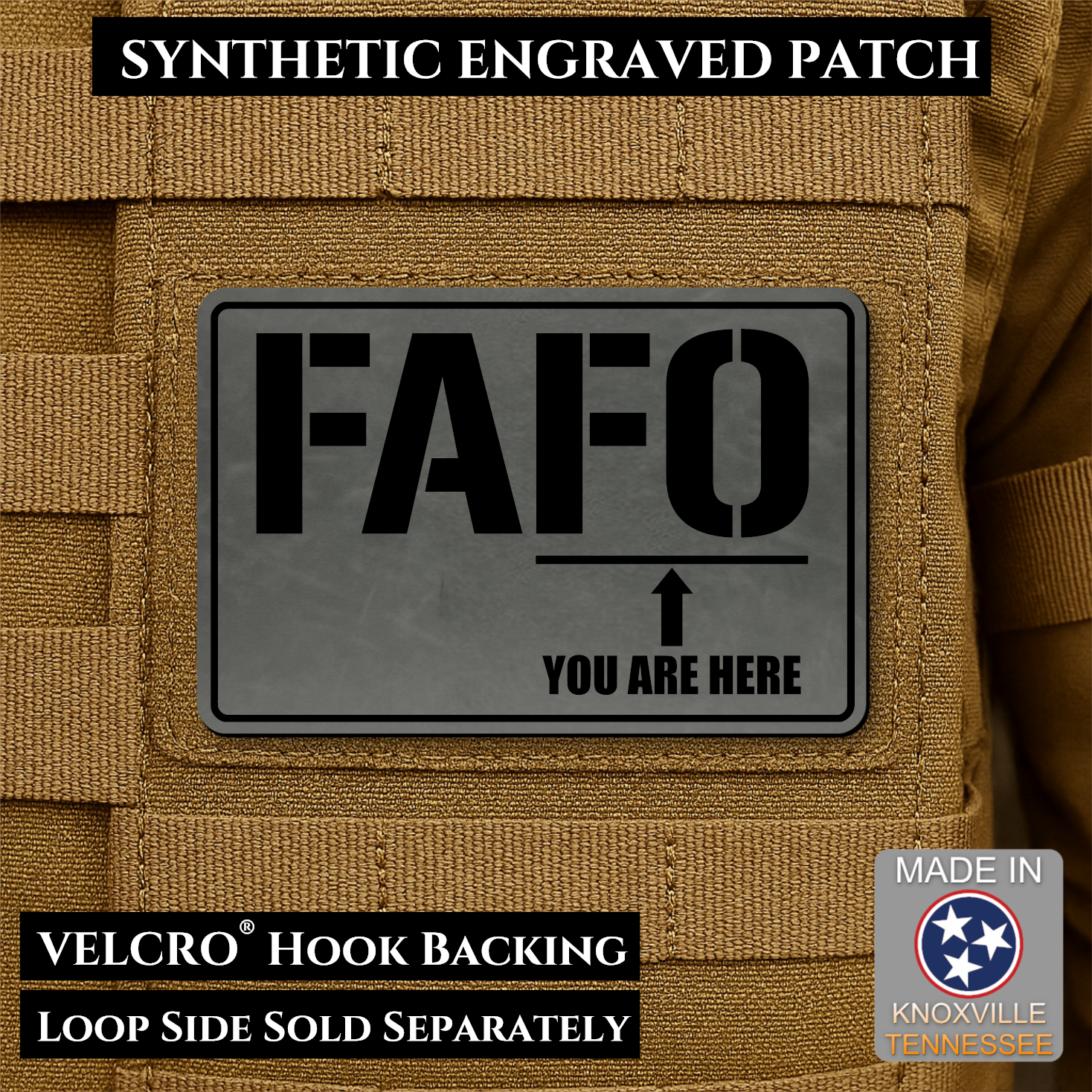FAFO You Are Here Funny Morale Patch | Made in USA | VELCRO® Brand Hook Backing