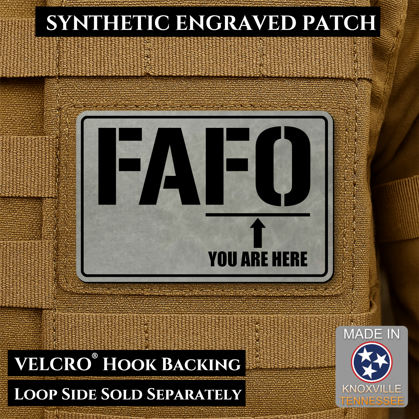 FAFO You Are Here Funny Morale Patch | Made in USA | VELCRO® Brand Hook Backing