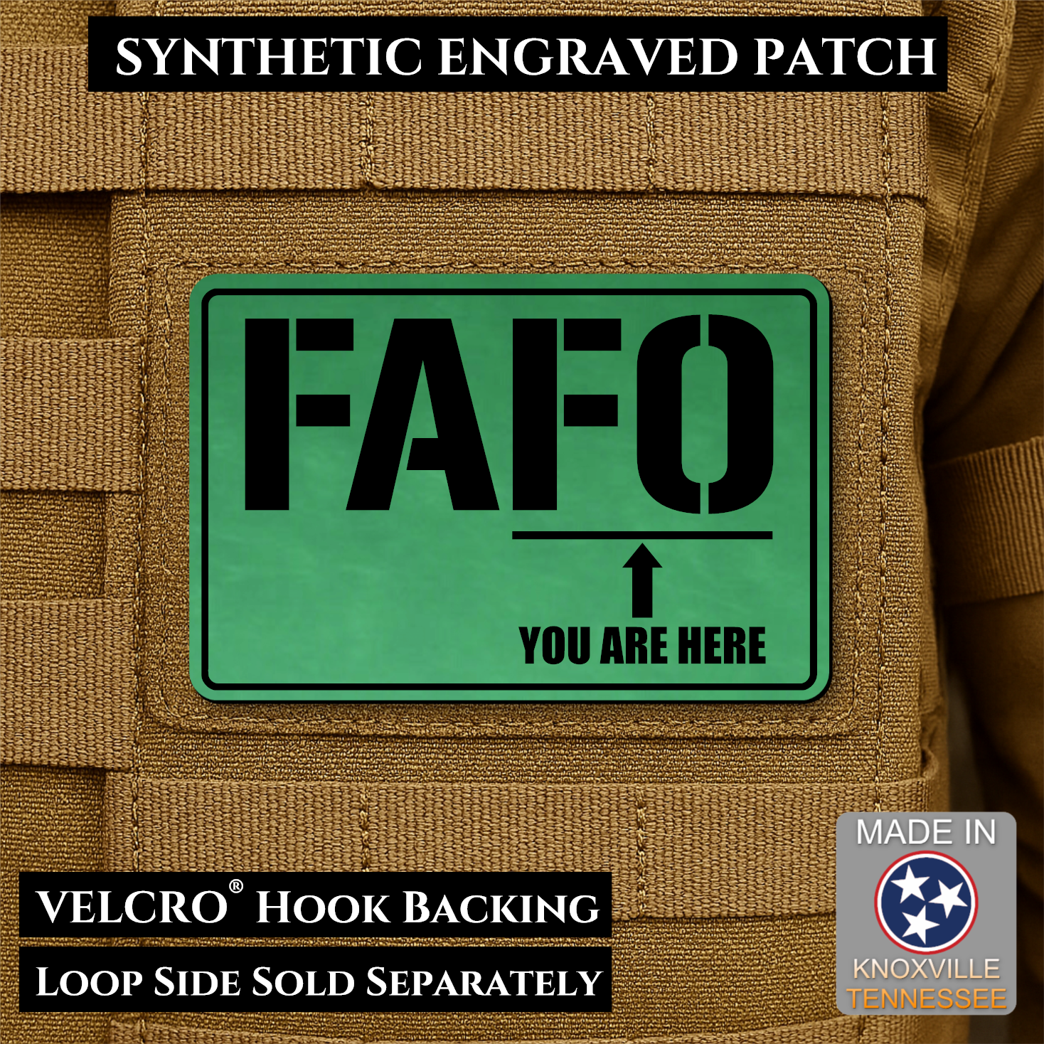 FAFO You Are Here Funny Morale Patch | Made in USA | VELCRO® Brand Hook Backing