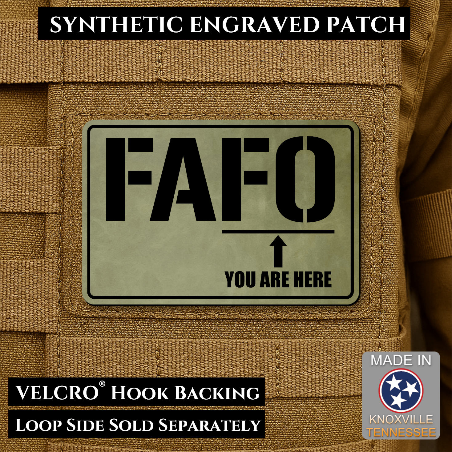 FAFO You Are Here Funny Morale Patch | Made in USA | VELCRO® Brand Hook Backing