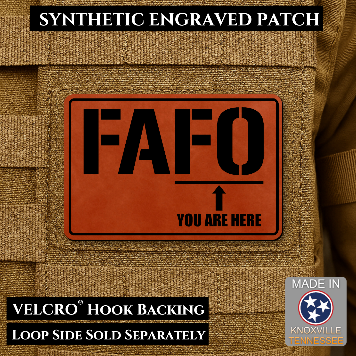 FAFO You Are Here Funny Morale Patch | Made in USA | VELCRO® Brand Hook Backing