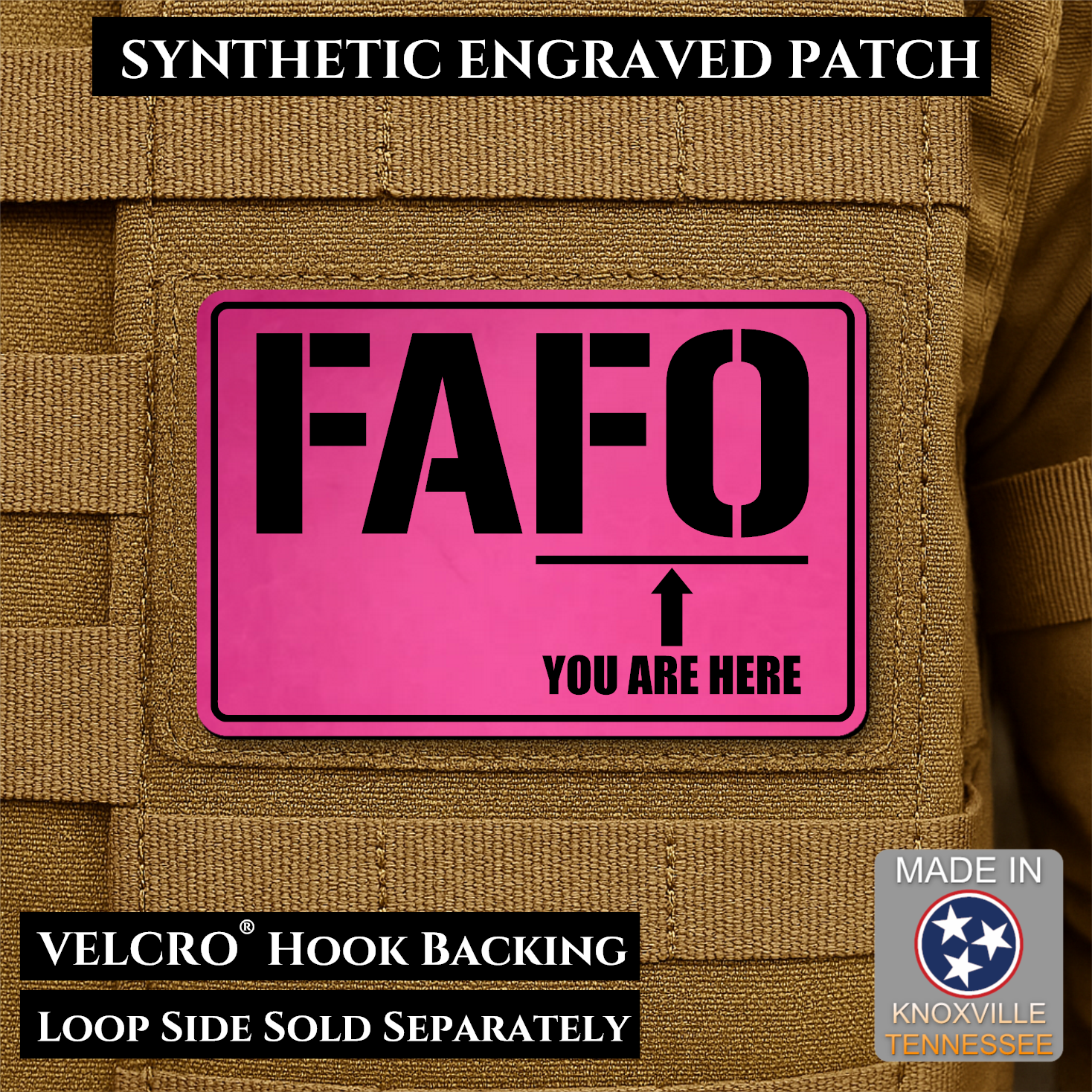 FAFO You Are Here Funny Morale Patch | Made in USA | VELCRO® Brand Hook Backing