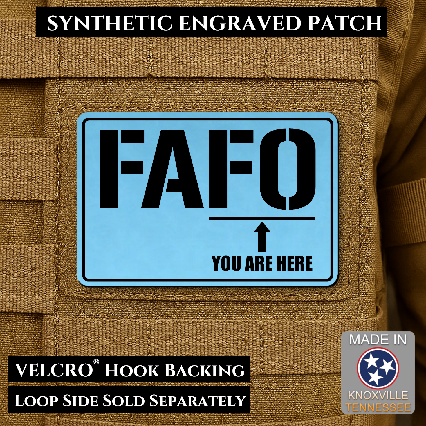 FAFO You Are Here Funny Morale Patch | Made in USA | VELCRO® Brand Hook Backing