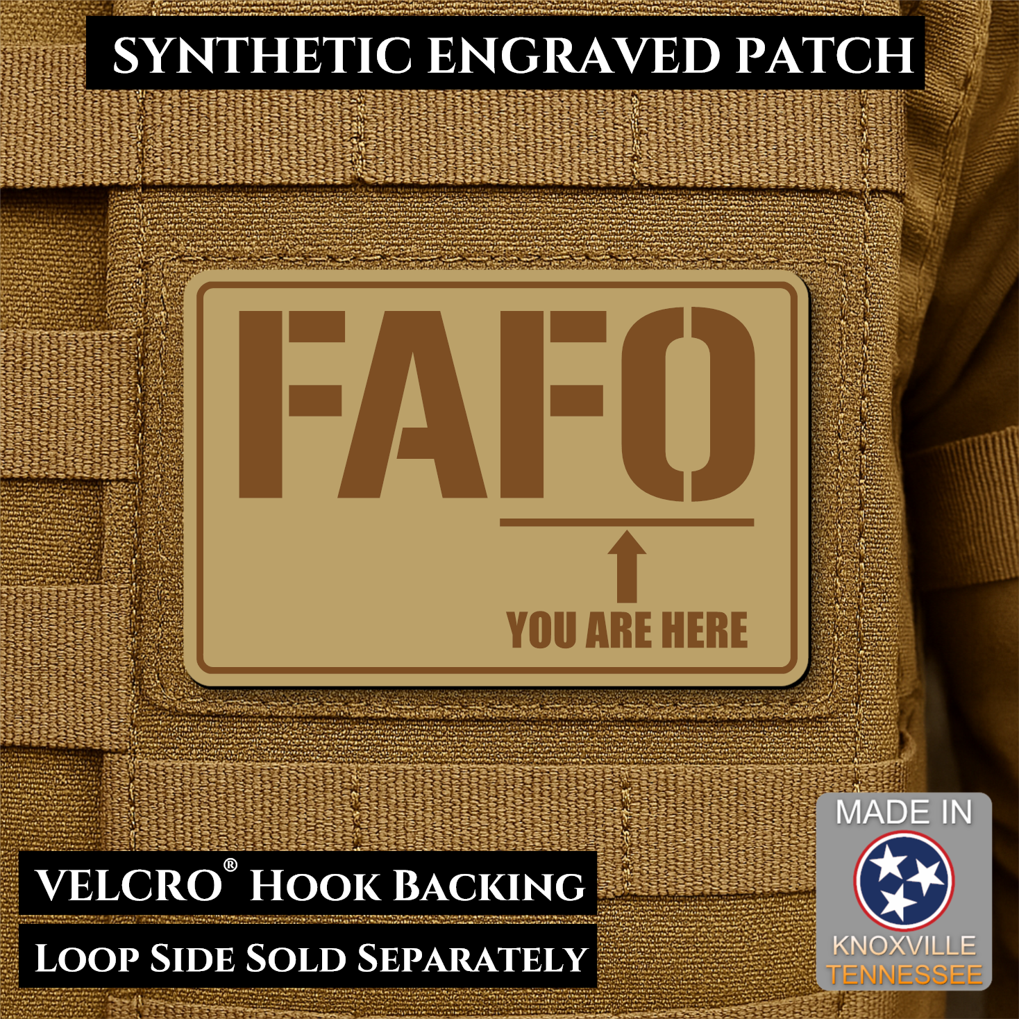 FAFO You Are Here Funny Morale Patch | Made in USA | VELCRO® Brand Hook Backing