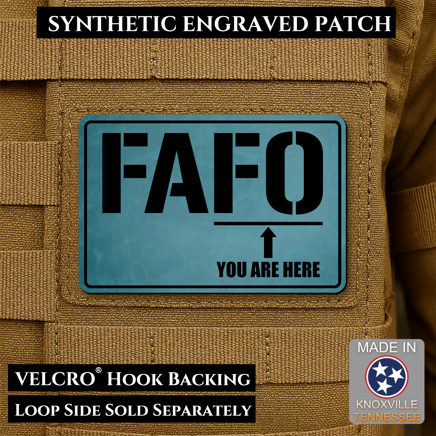 FAFO You Are Here Funny Morale Patch | Made in USA | VELCRO® Brand Hook Backing