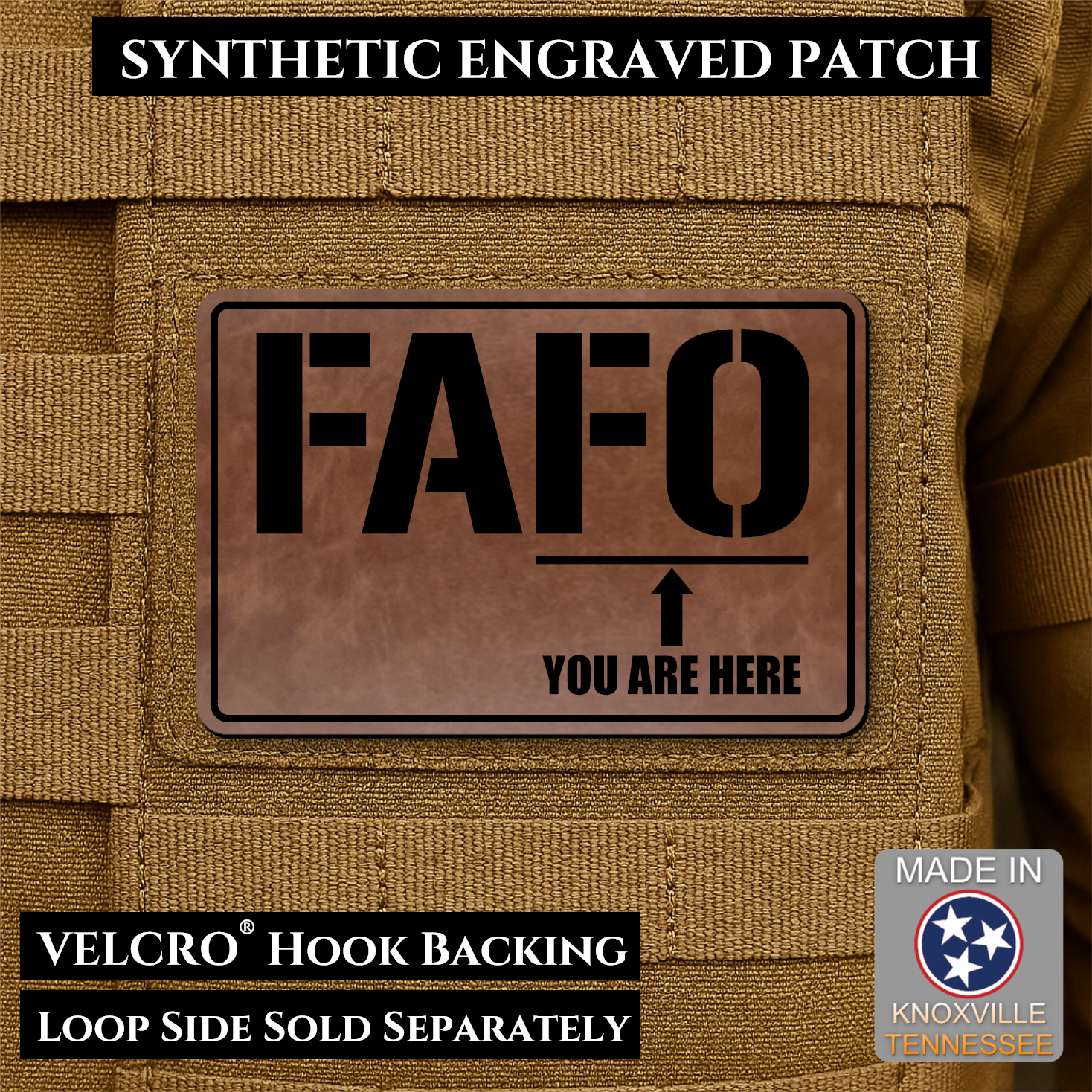 FAFO You Are Here Funny Morale Patch | Made in USA | VELCRO® Brand Hook Backing