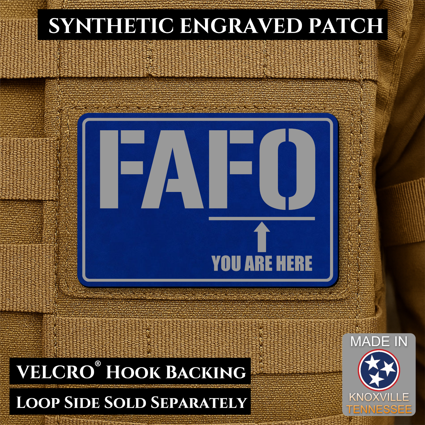 FAFO You Are Here Funny Morale Patch | Made in USA | VELCRO® Brand Hook Backing