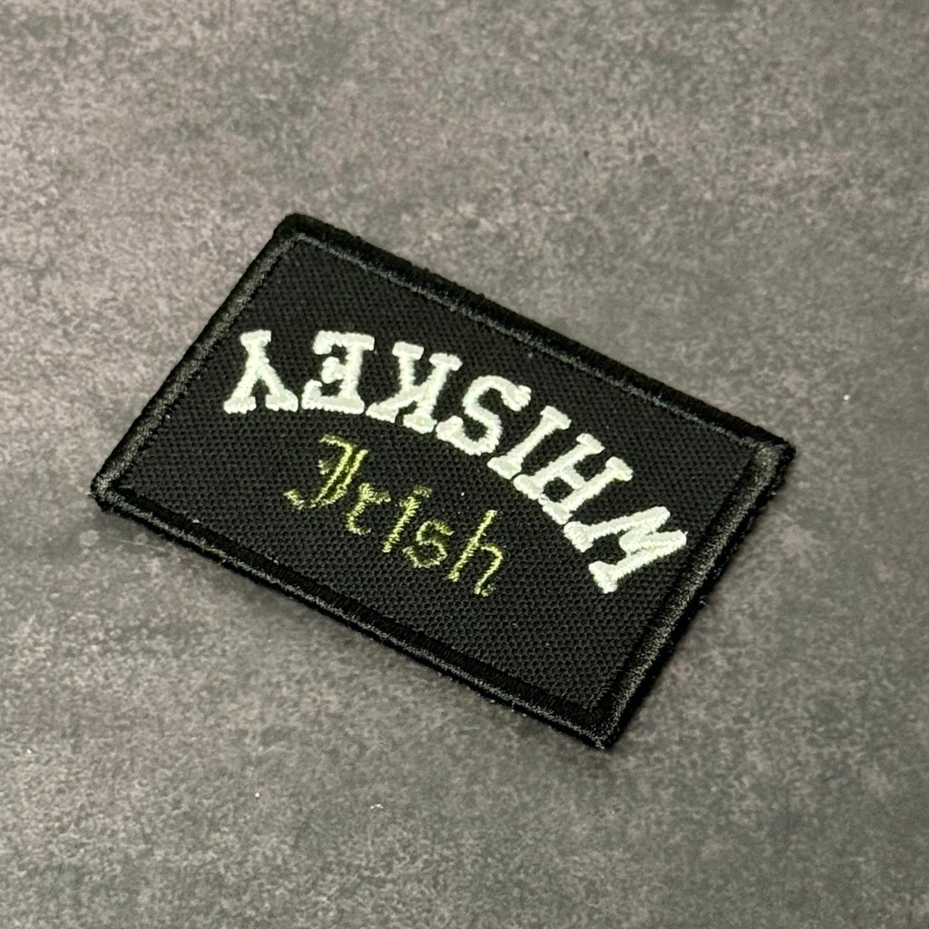 Irish Whiskey Upside Down Funny Morale Patch | Made in USA | VELCRO® Brand Hook Backing