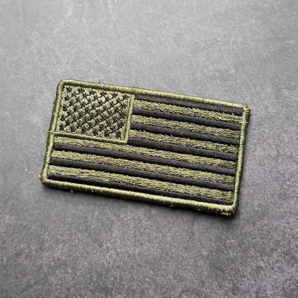 Olive OD Green Tactical American Flag Patch | Made in USA | VELCRO® Brand Hook Backing