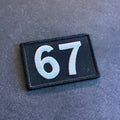 67 -Six Seven- Funny Morale Patch | Made in USA | VELCRO® Brand Hook Backing