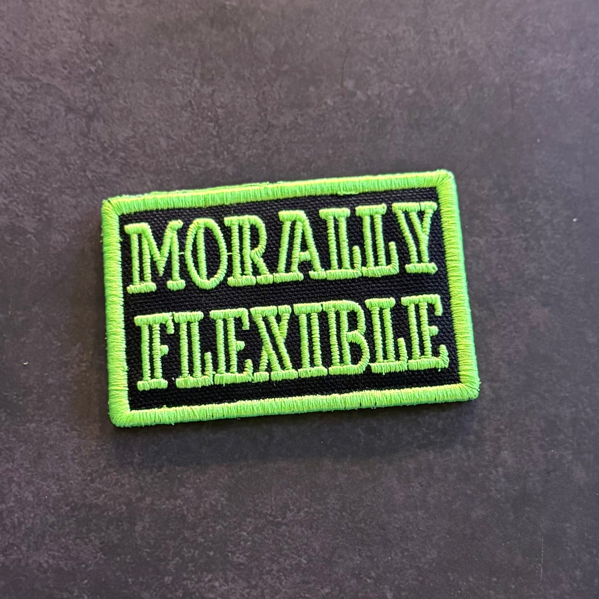 Morally Flexible Funny Morale Patch | Made in USA | VELCRO® Brand Hook Backing