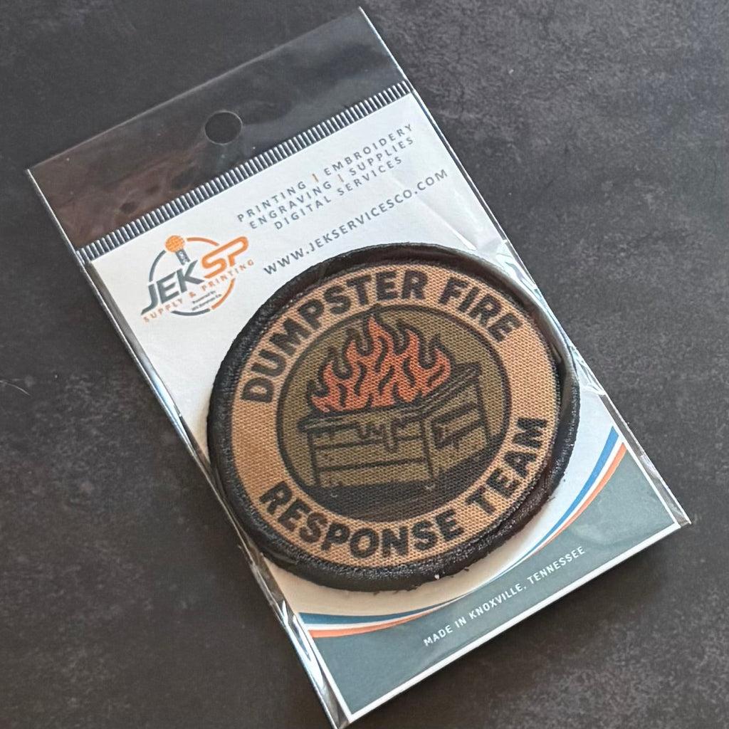 Dumpster Fire Response Team Funny Morale Patch | Made in USA | VELCRO® Brand Hook Backing