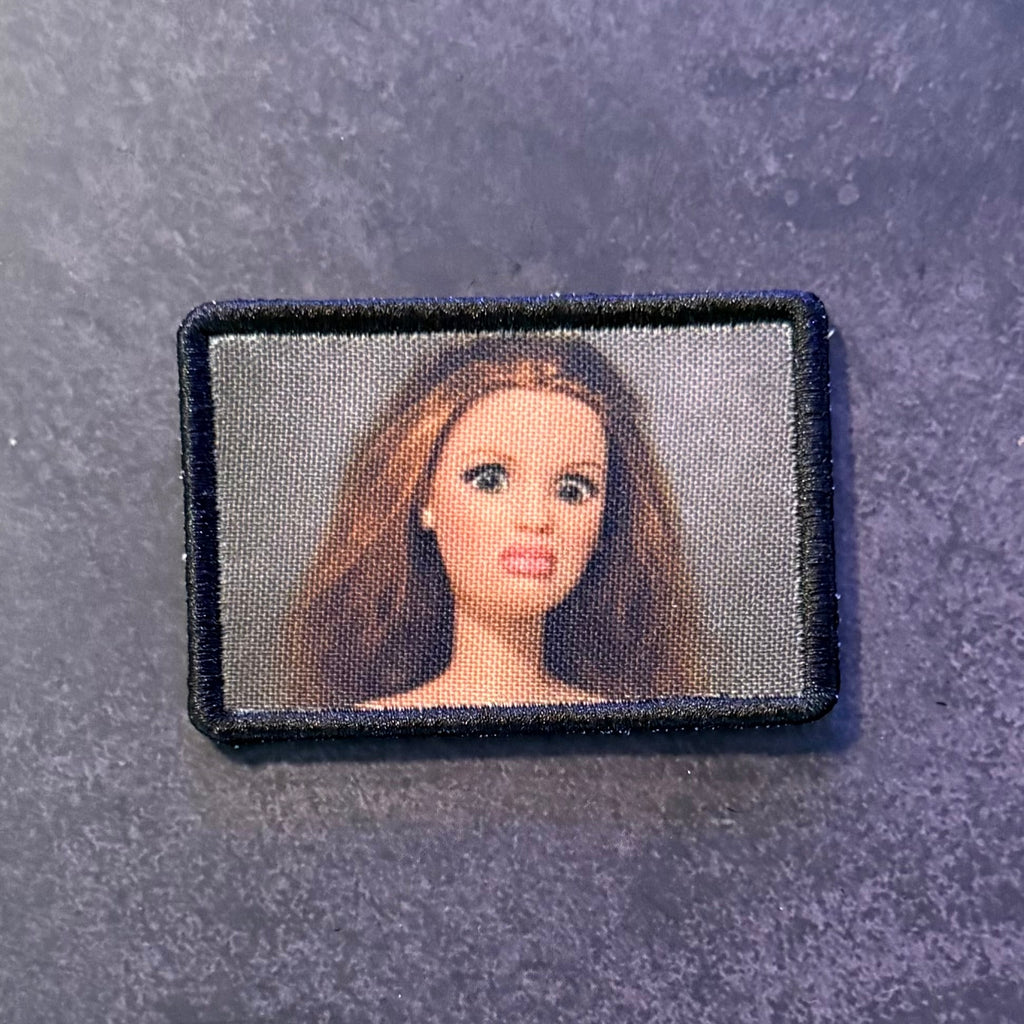 Shocked Doll Meme Funny Morale Patch | Made in USA | VELCRO® Brand Hook Backing