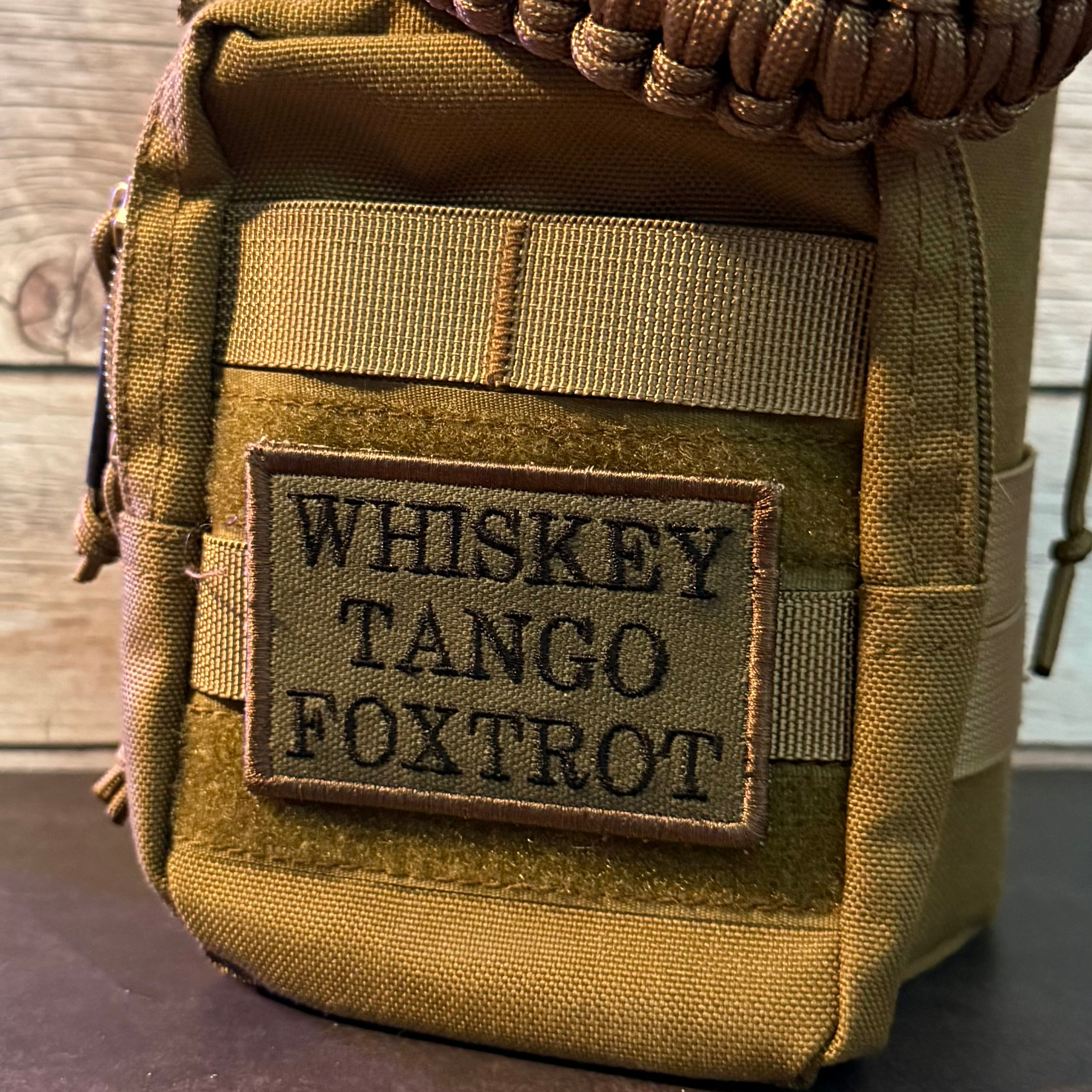 Whiskey Tango Foxtrot WTF Funny Morale Patch | Made in USA | VELCRO® Brand Hook Backing