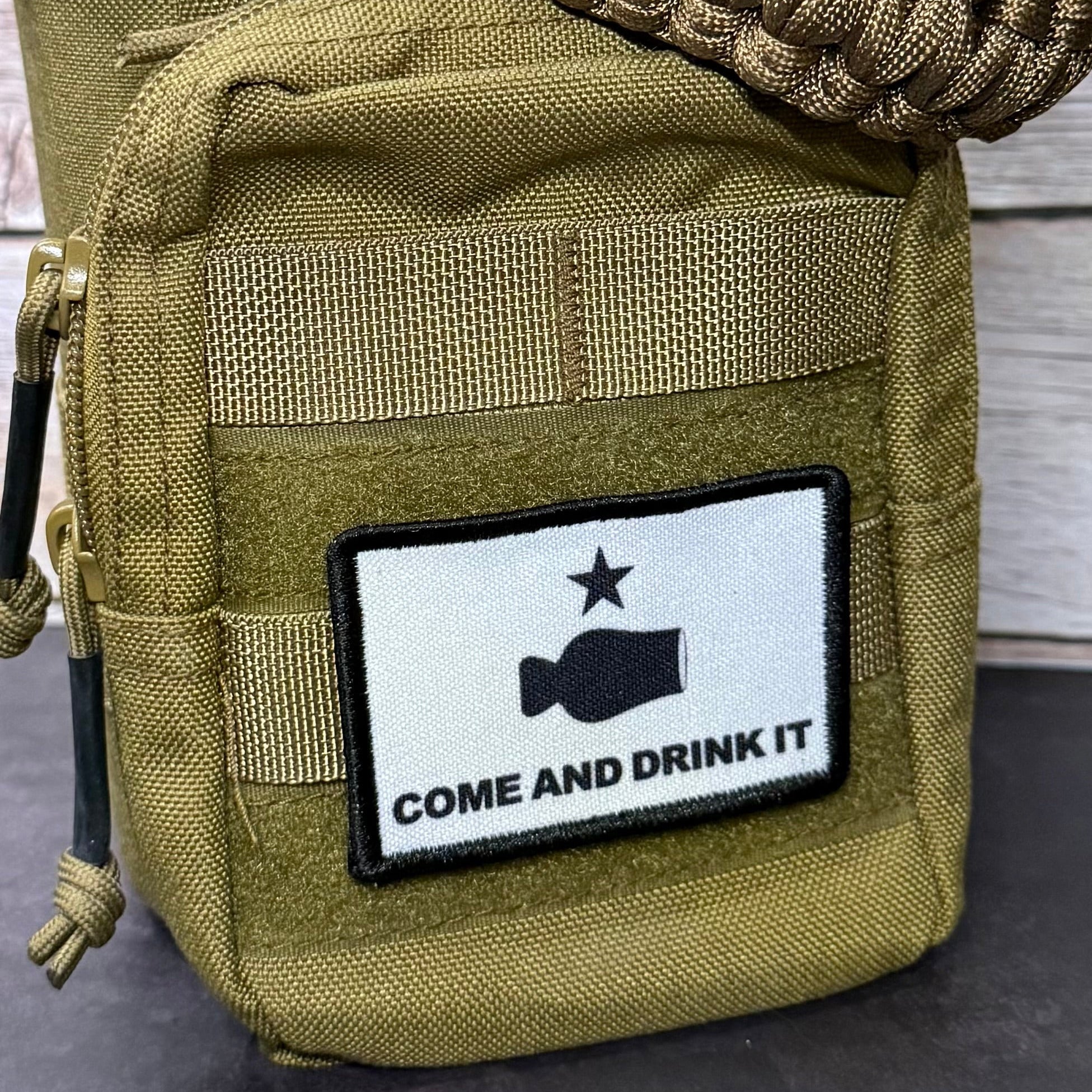 Bourbon Whiskey Come and Drink It Funny Morale Patch | Made in USA | VELCRO® Brand Hook Backing