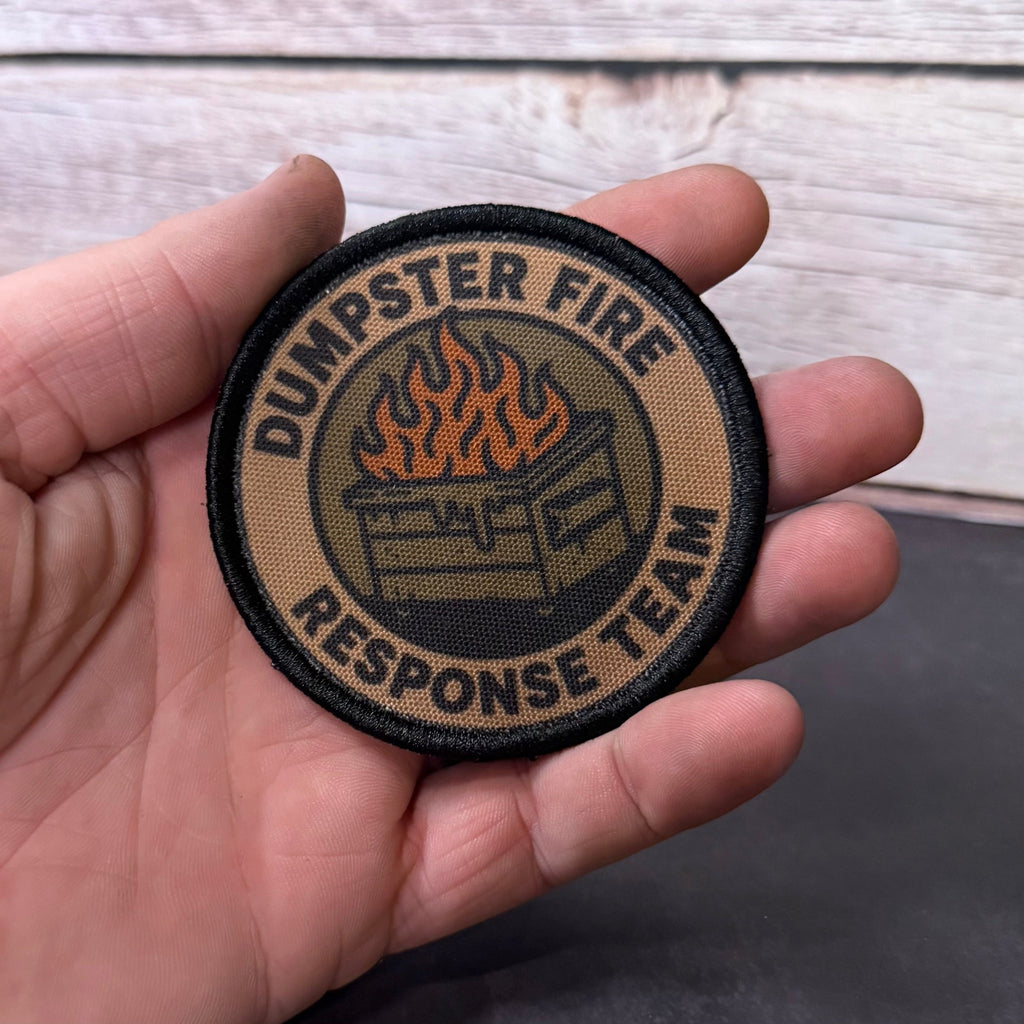 Dumpster Fire Response Team Funny Morale Patch | Made in USA | VELCRO® Brand Hook Backing
