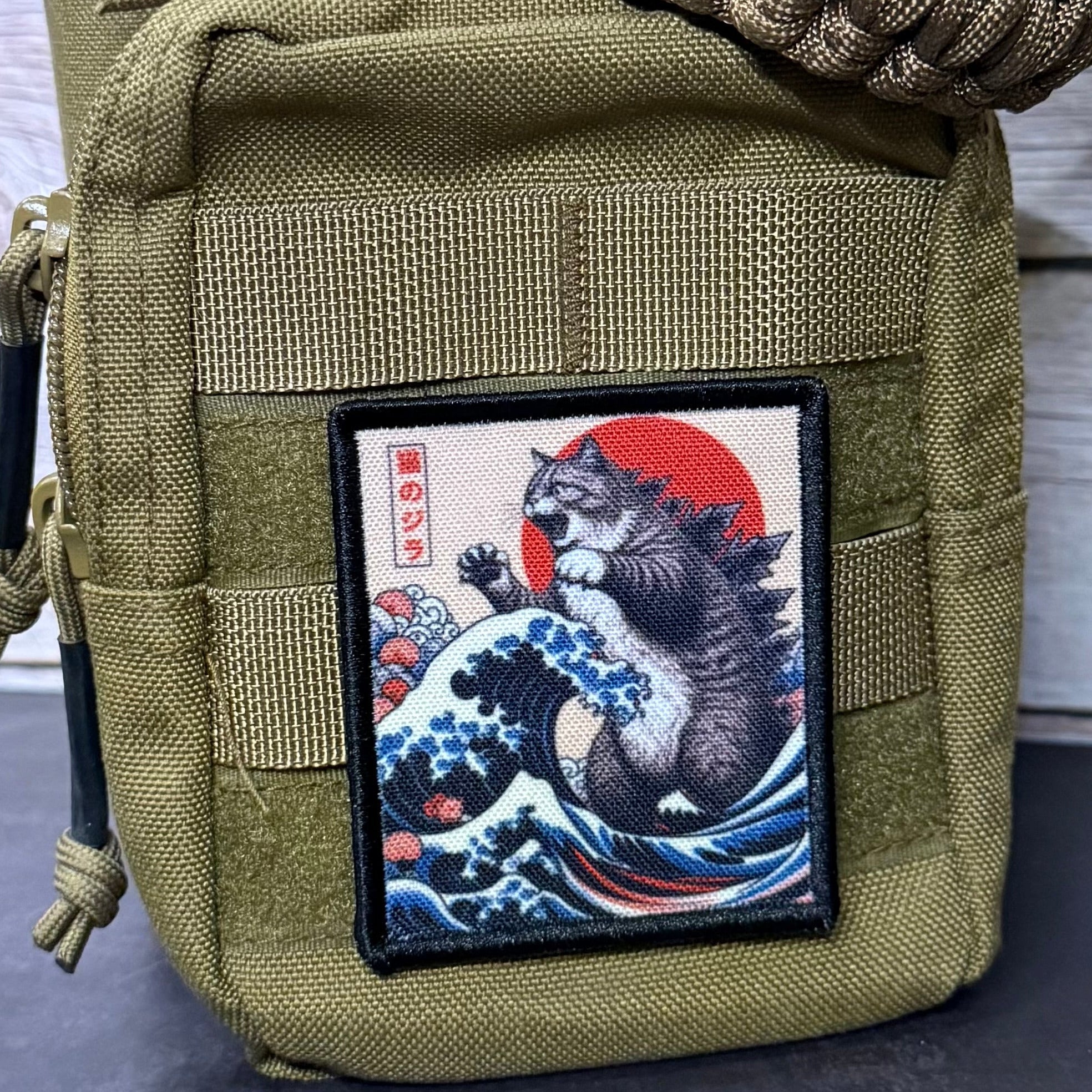 Catzilla Funny Cat Morale Patch | Made in USA | VELCRO® Brand Hook Backing