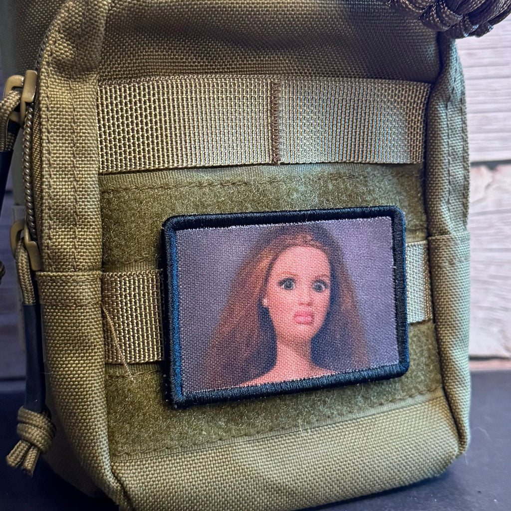 Shocked Doll Meme Funny Morale Patch | Made in USA | VELCRO® Brand Hook Backing
