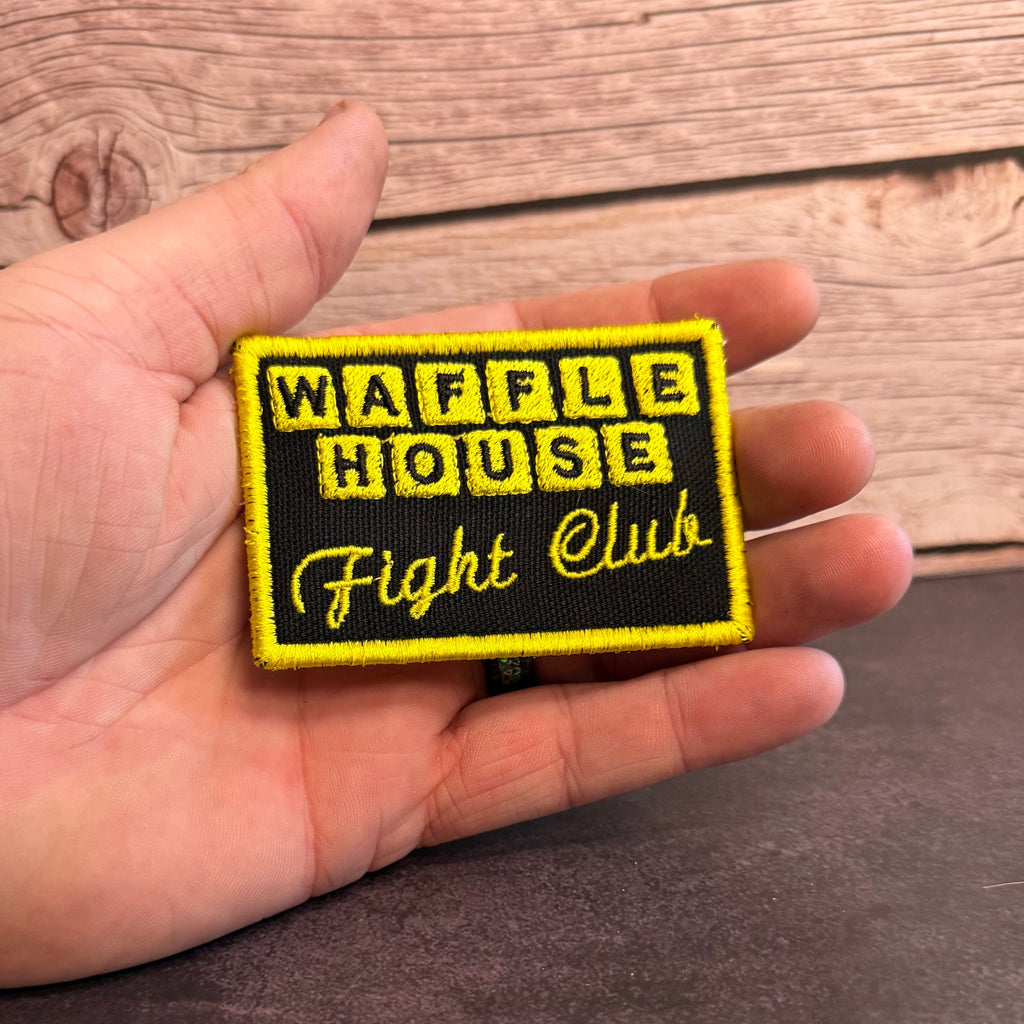 Waffle House Fight Club Funny Morale Patch | Made in USA | VELCRO® Brand Hook Backing