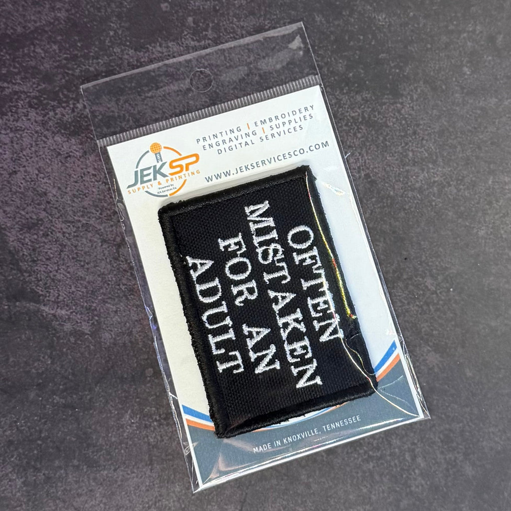 Often Mistaken For An Adult Funny Morale Patch | Made in USA | VELCRO® Brand Hook Backing