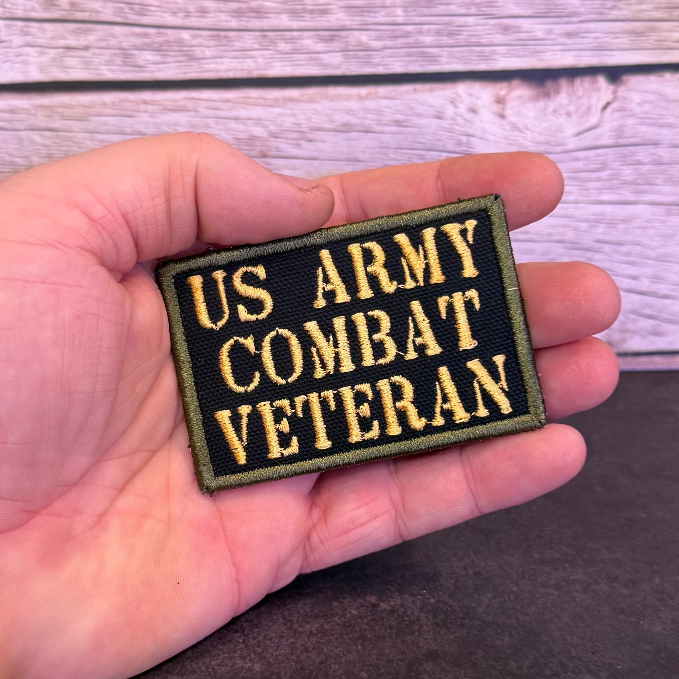 Army Combat Veteran Morale Patch | Made in USA | VELCRO® Brand Hook Backing