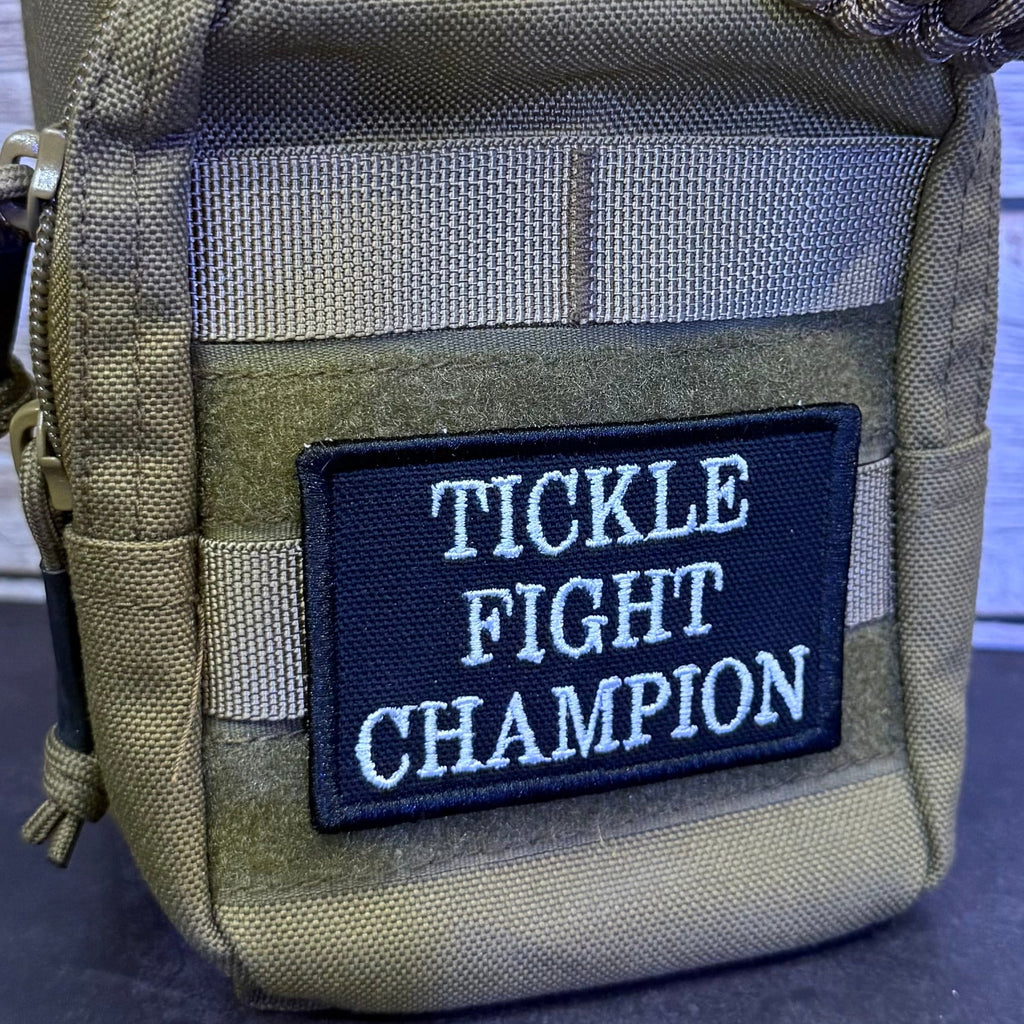 Tickle Fight Champion Funny Morale Patch | Made in USA | VELCRO® Brand Hook Backing