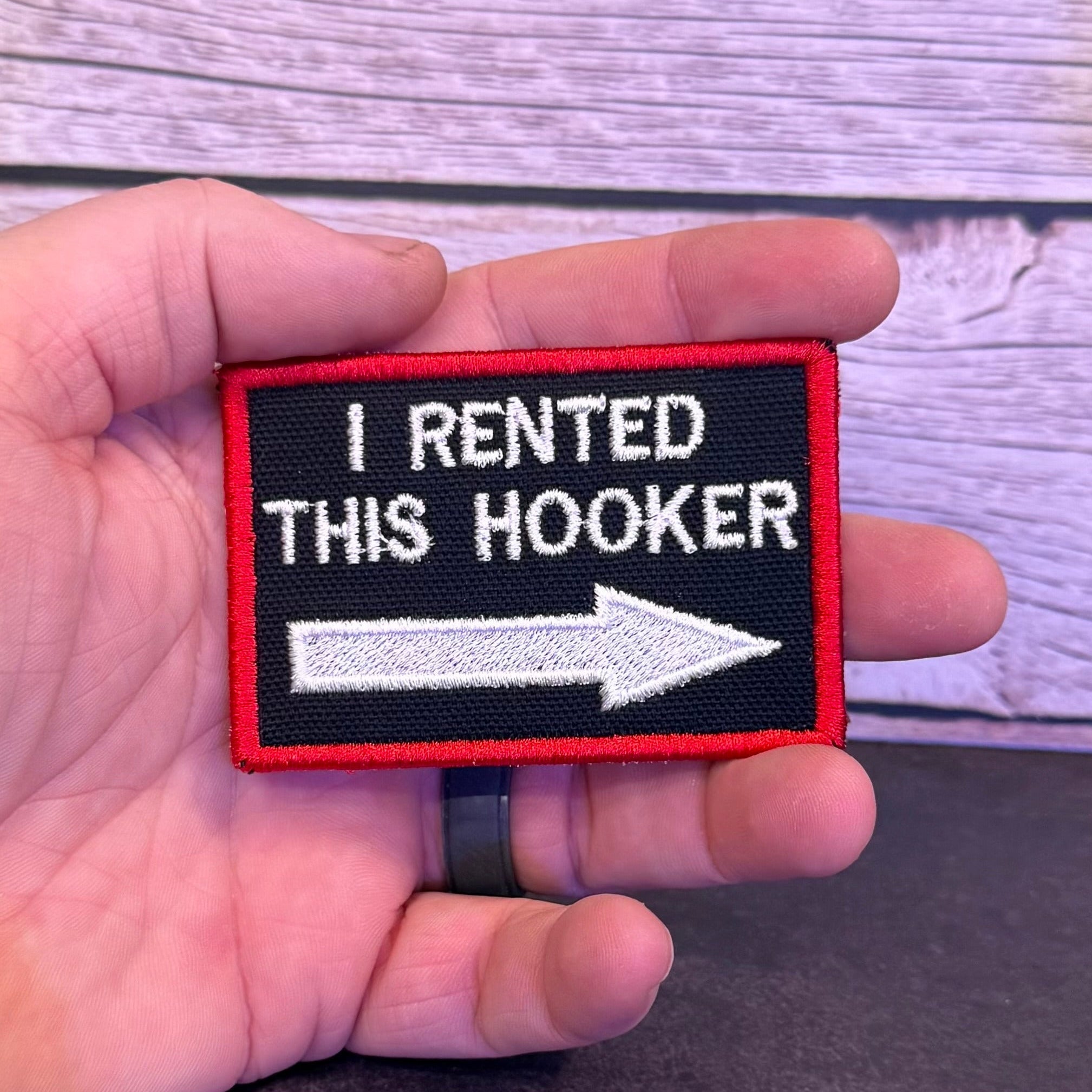 I Rented This Hooker Funny Morale Patch | Made in USA | VELCRO® Brand Hook Backing