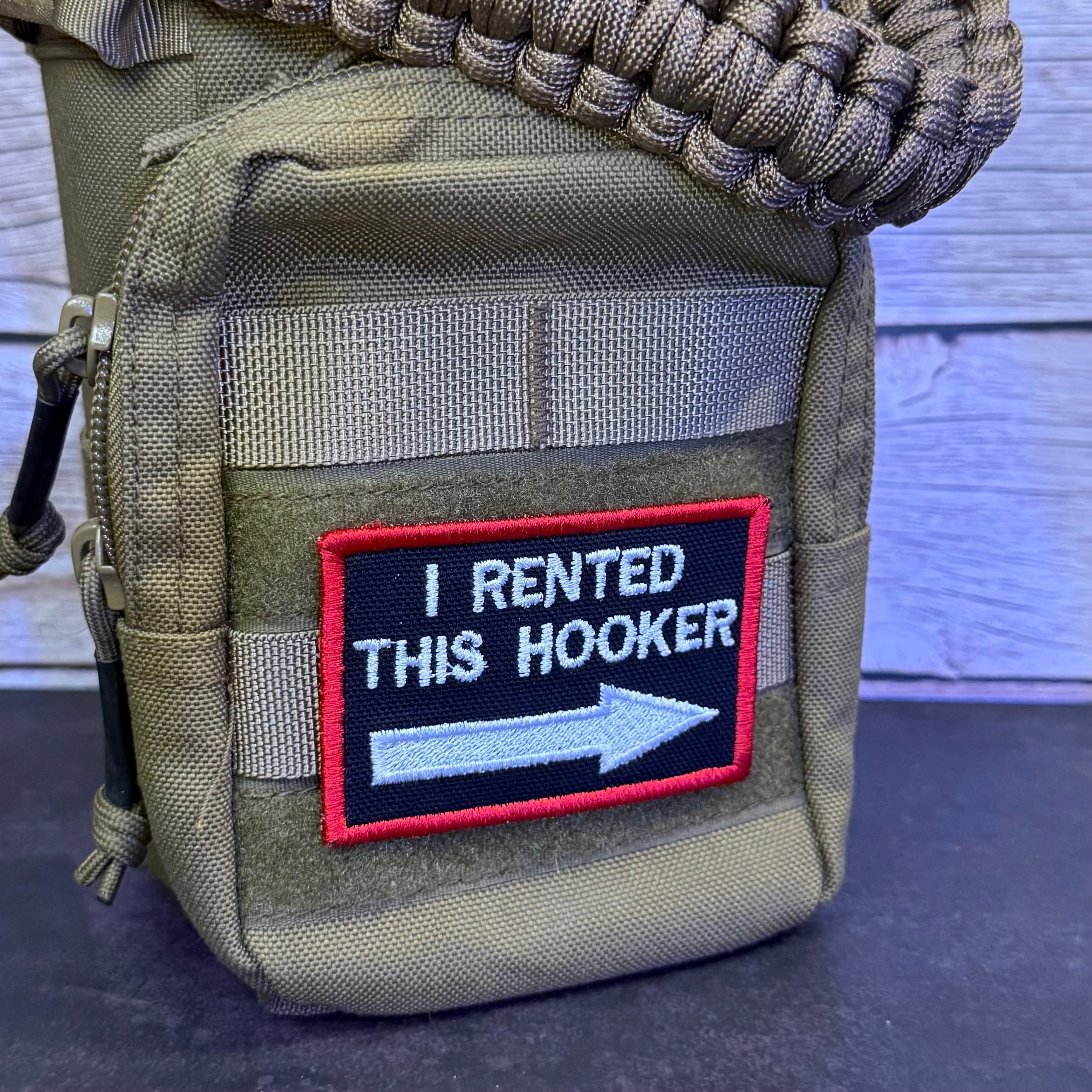 I Rented This Hooker Funny Morale Patch | Made in USA | VELCRO® Brand Hook Backing
