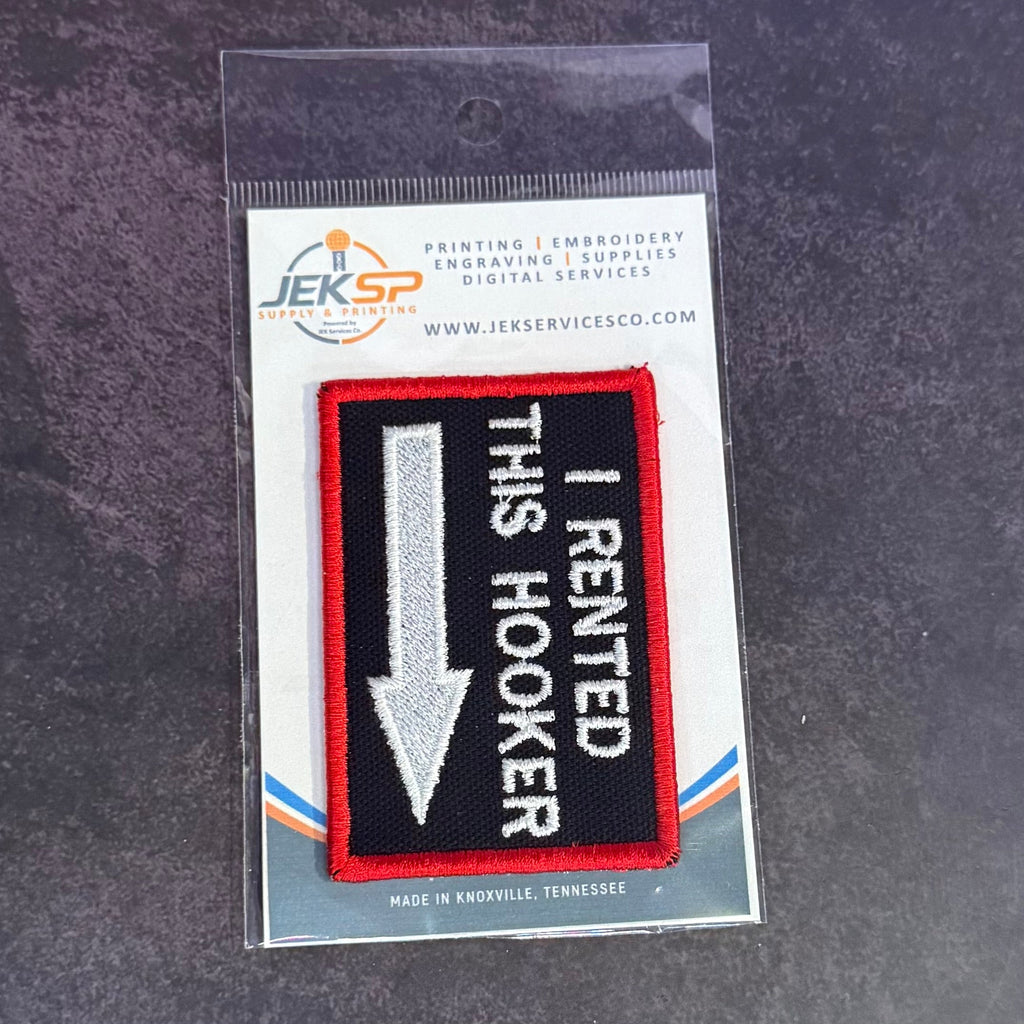 I Rented This Hooker Funny Morale Patch | Made in USA | VELCRO® Brand Hook Backing