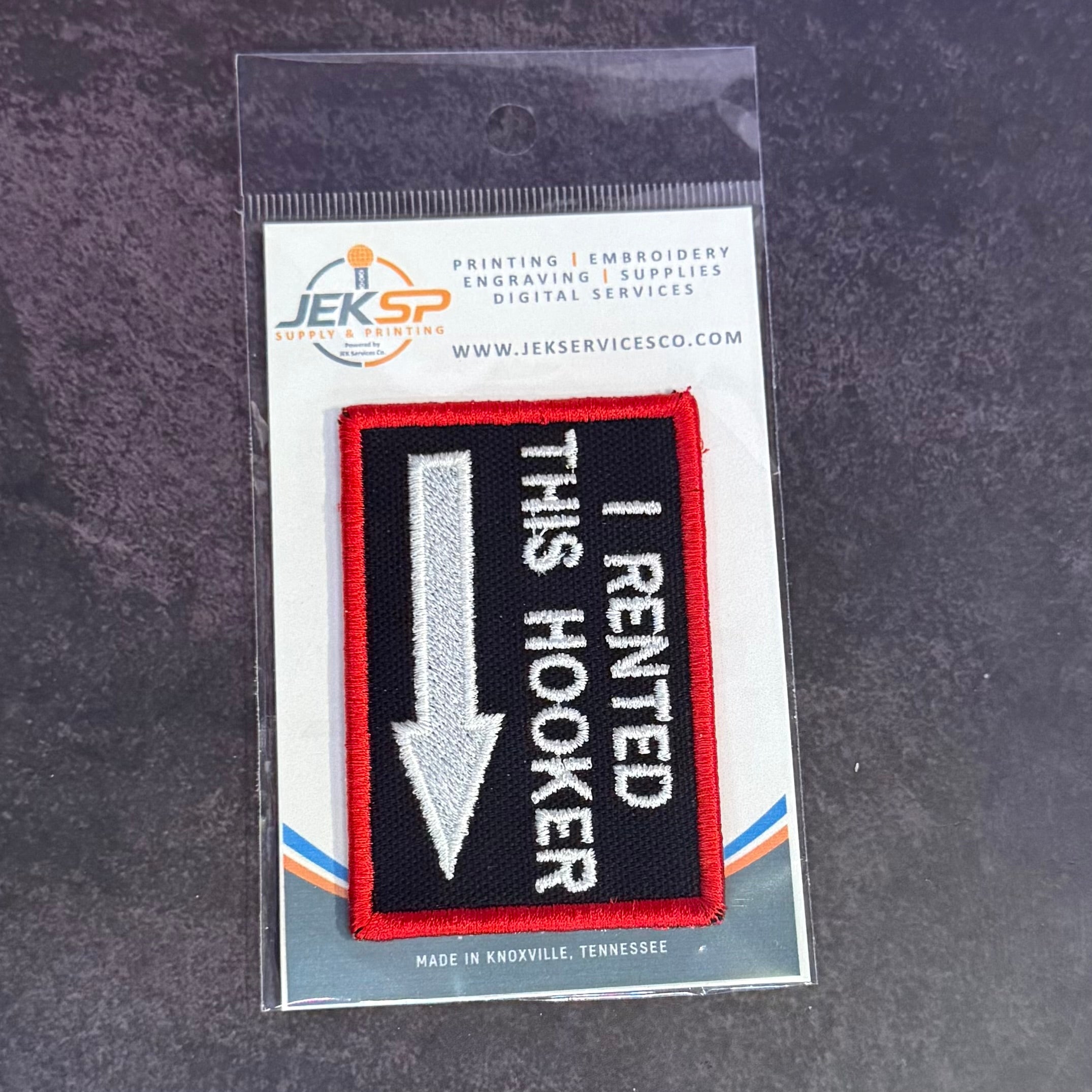 I Rented This Hooker Funny Morale Patch | Made in USA | VELCRO® Brand Hook Backing