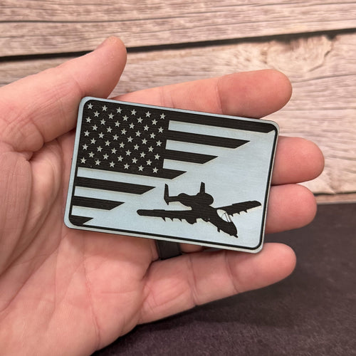 A-10 Warthog American Flag Morale Patch | Made in USA | VELCRO® Brand Hook Backing
